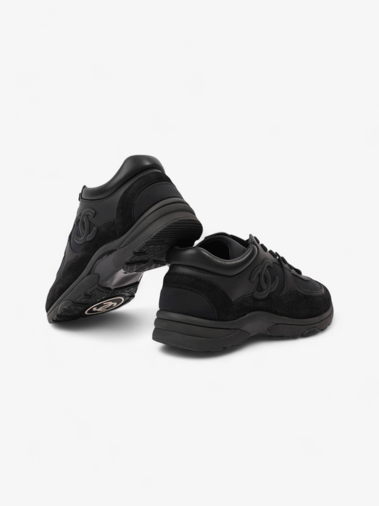Chanel CC Logo Sneakers Black Suede EU 38 UK 5