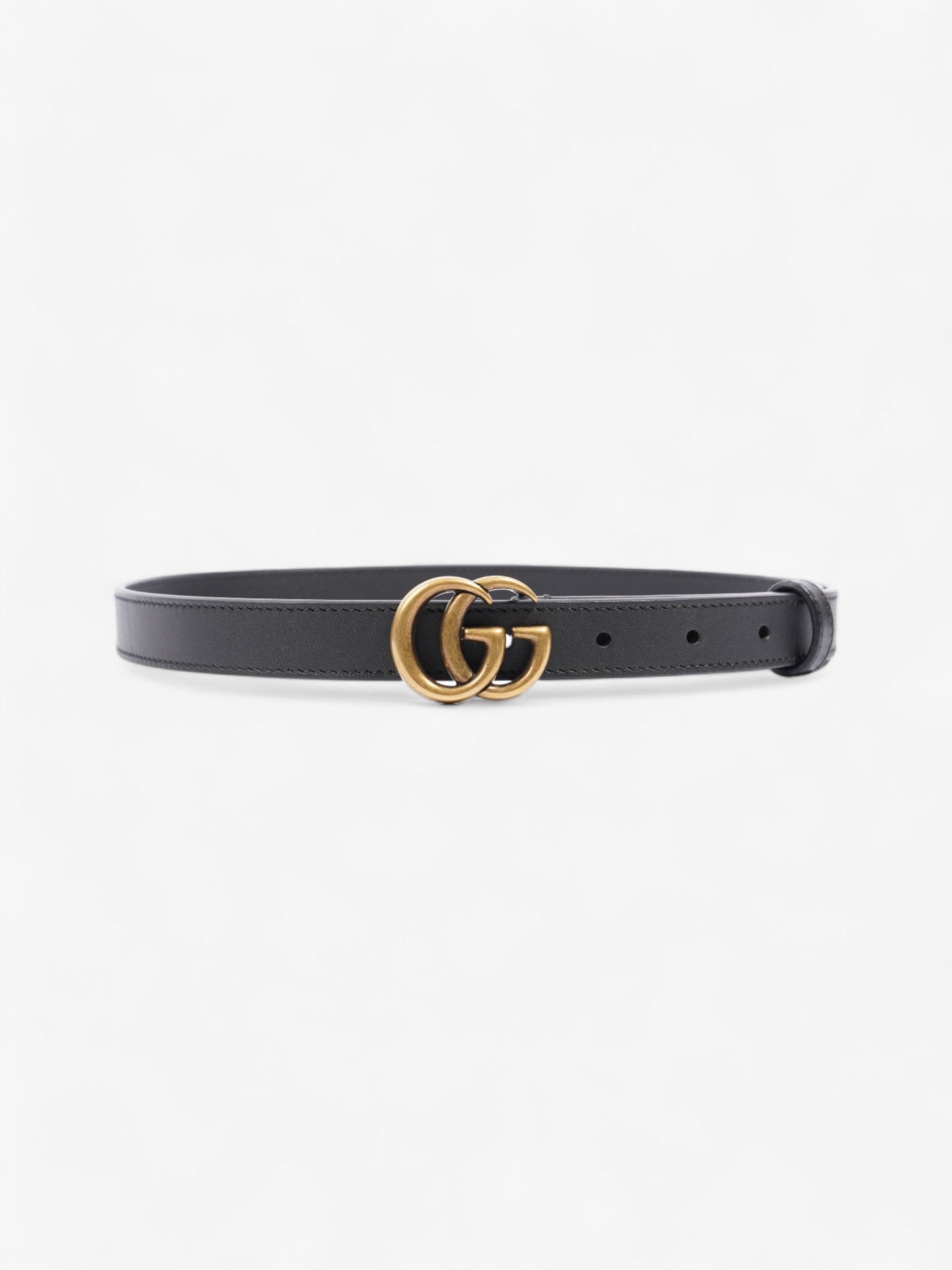 Gucci GG Marmont Thin Belt Black Leather 70cm 28"