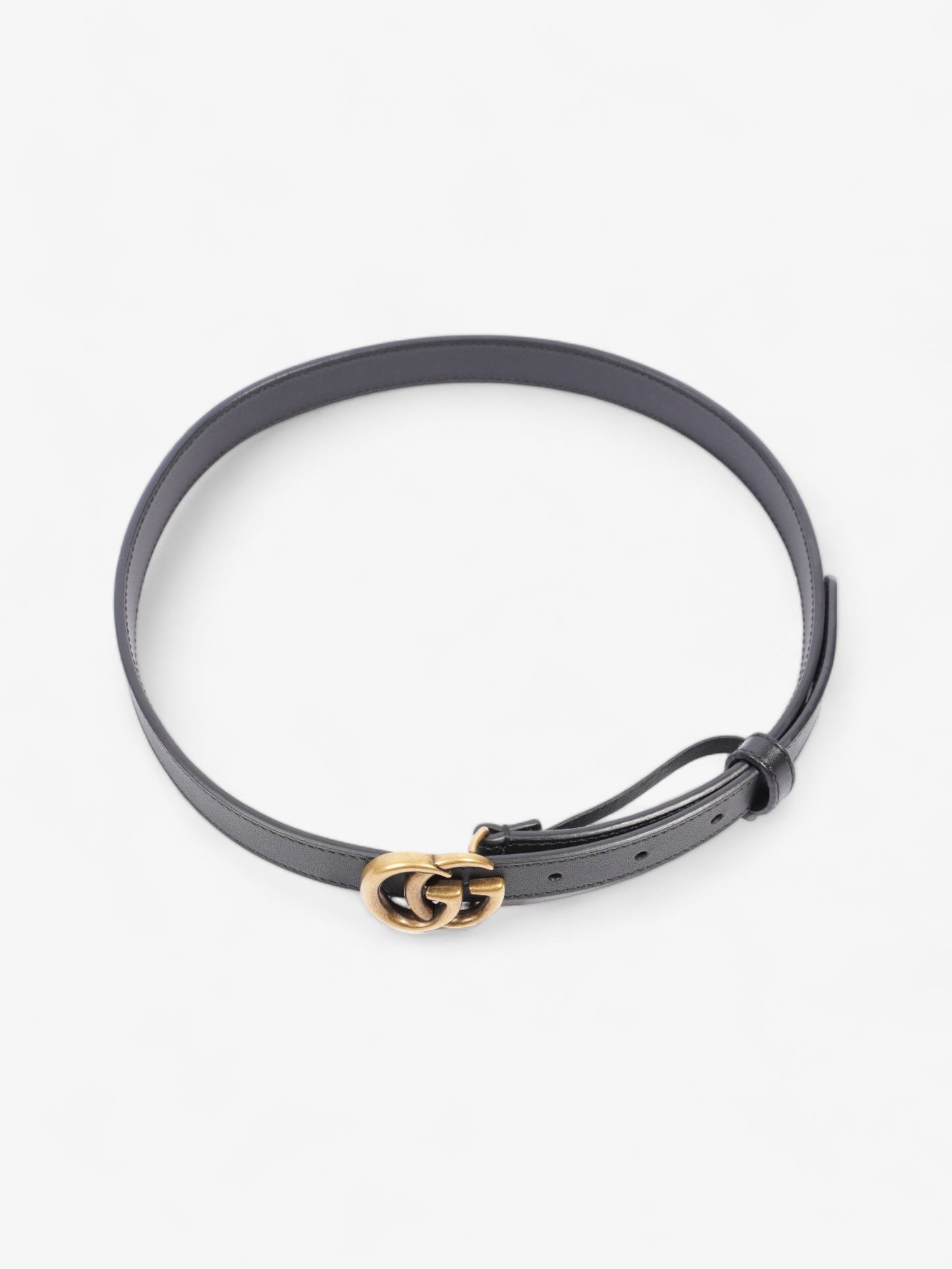 Gucci GG Marmont Thin Belt Black Leather 70cm 28"