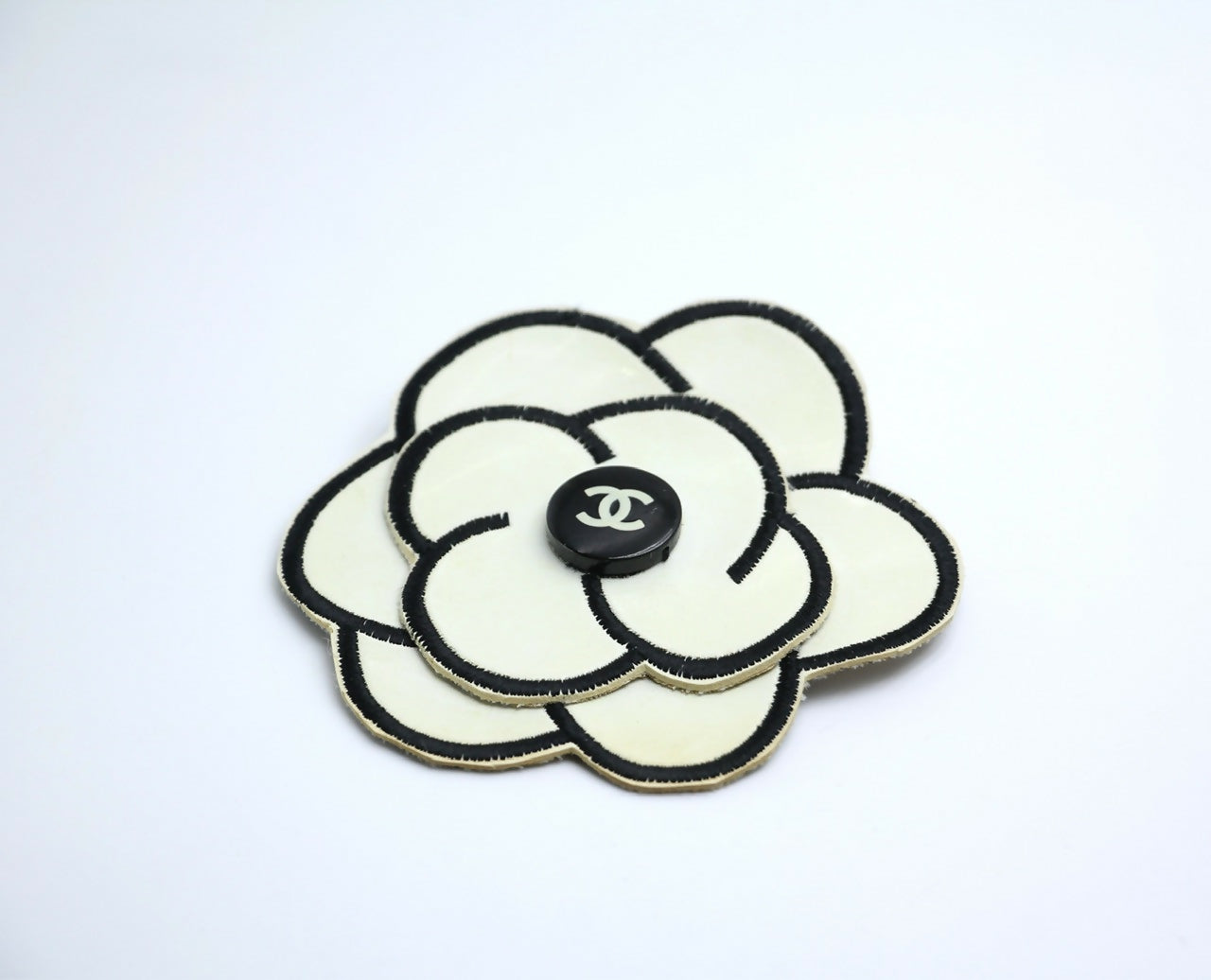 Chanel Vintage 1995 Rubber Spring/Summer White Camellia Brooch