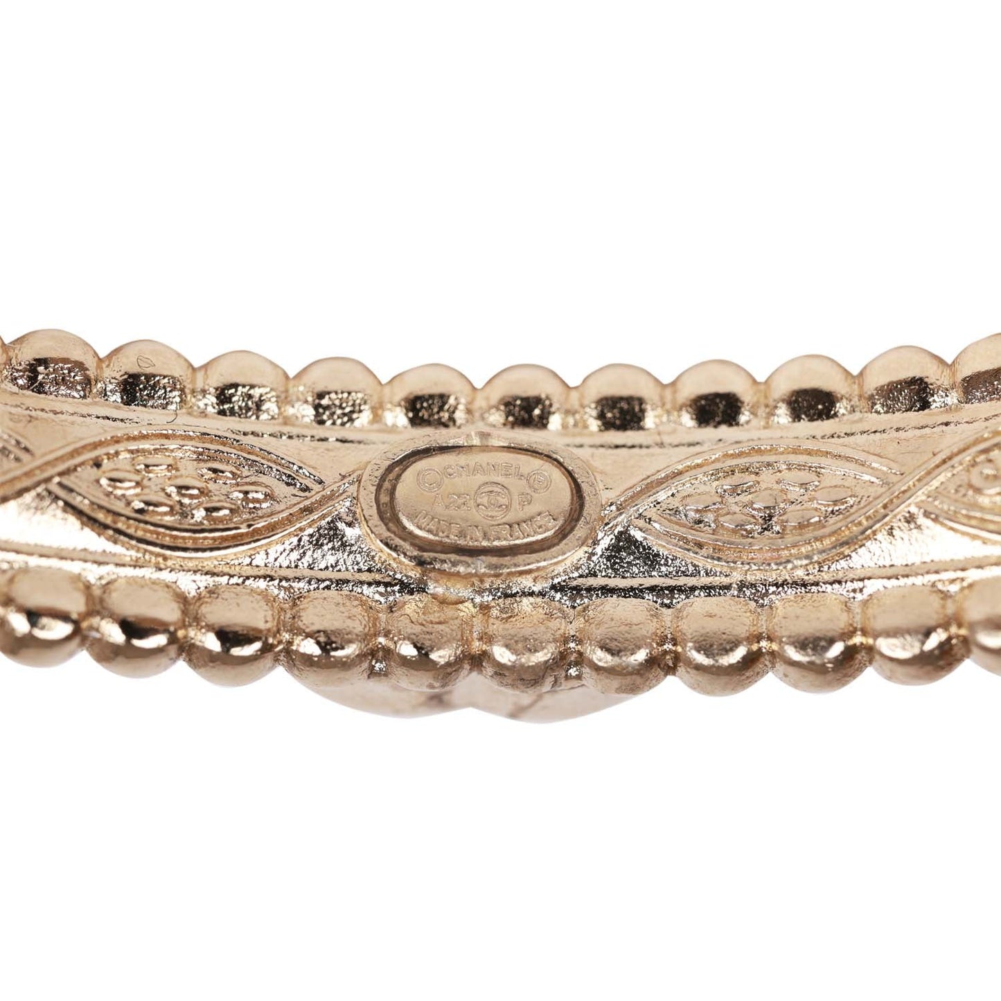 Chanel Crystal Manchette CC Gold Cuff Bracelet