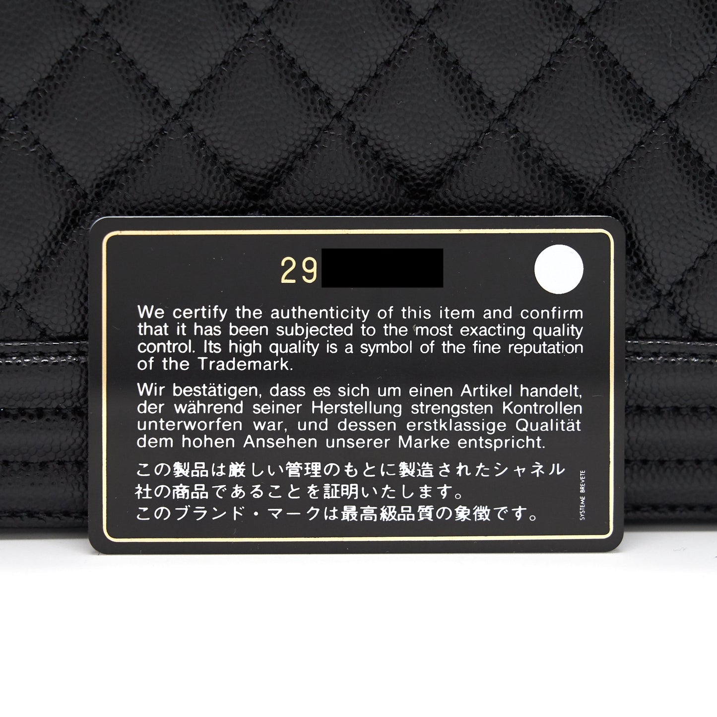 Chanel Boy Chanel Handbag Caviar Black