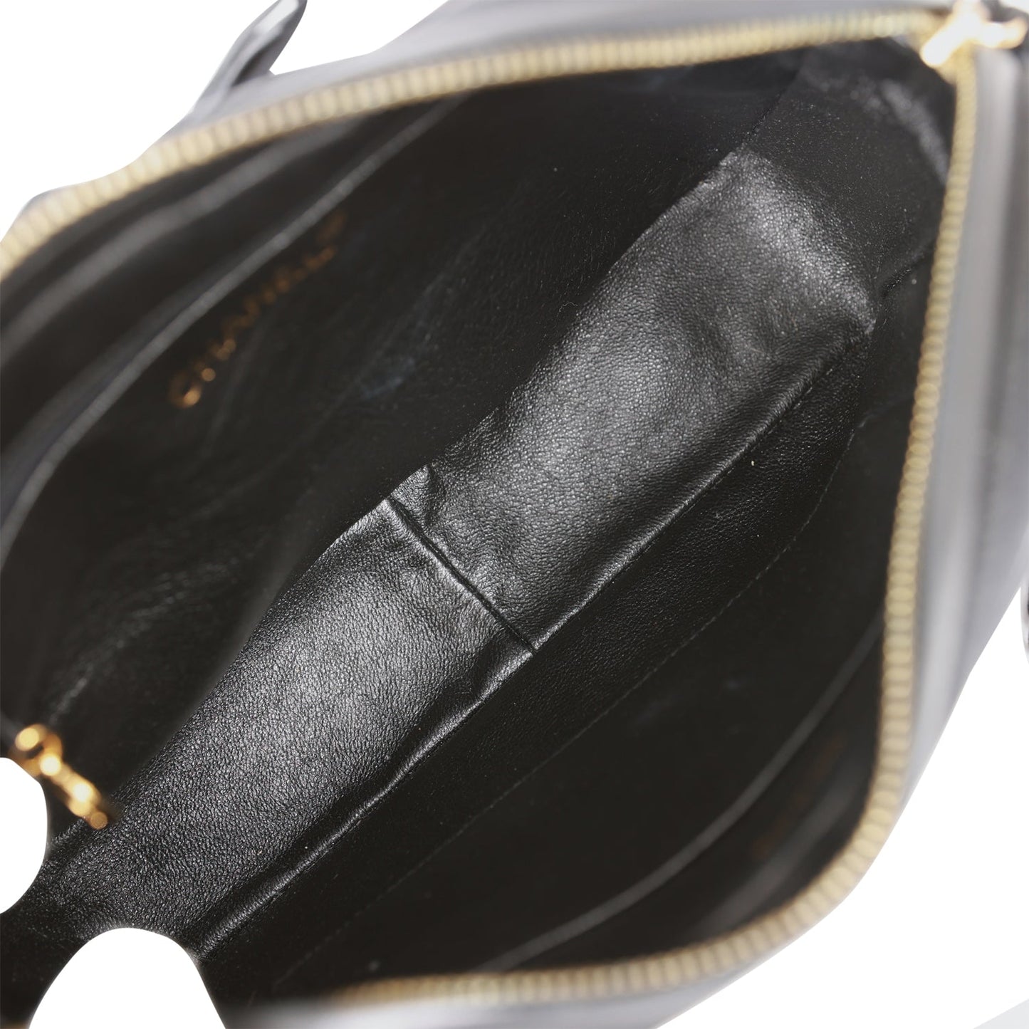 Chanel Vintage Ribbon Camera Bag Black Satin Gold Hardware