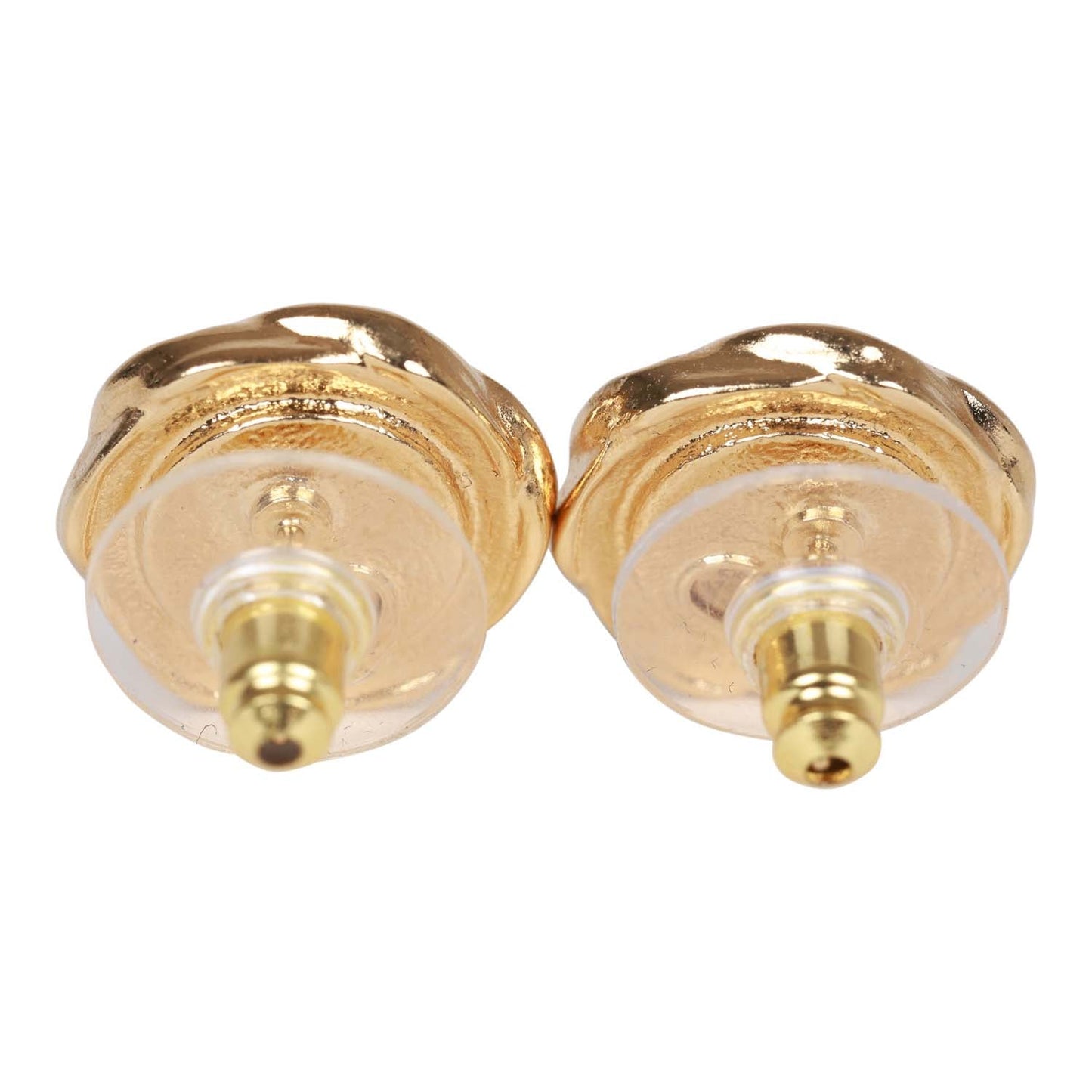 Chanel Gold CC Sunburst Stud Earrings