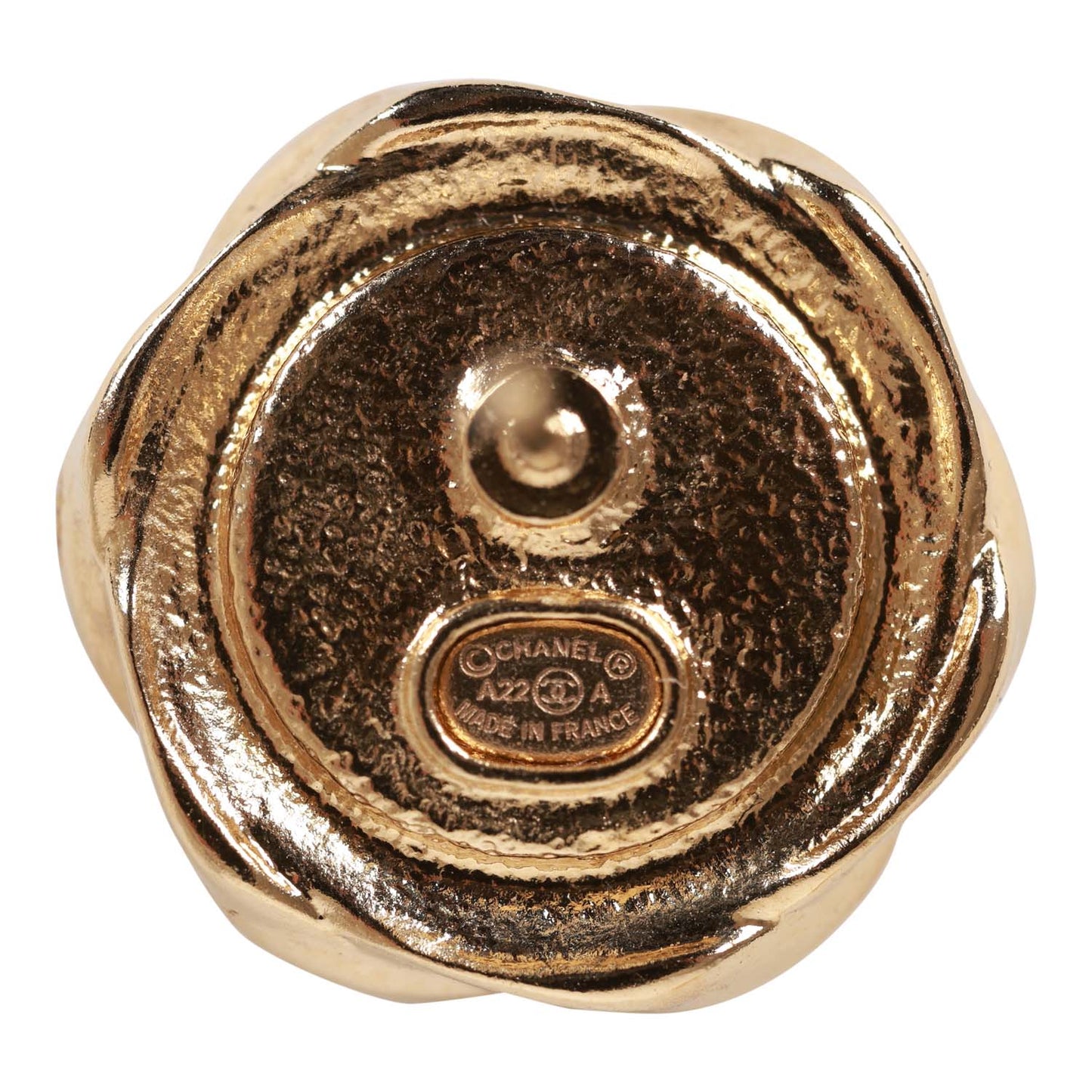 Chanel Gold CC Sunburst Stud Earrings