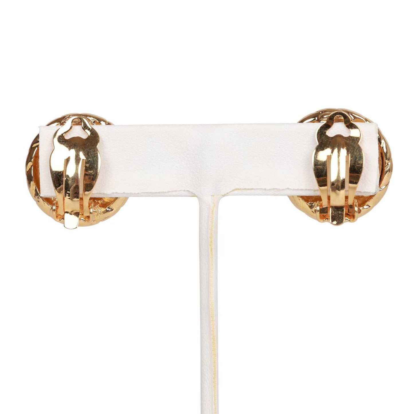Chanel Vintage Gold Tone CC Stud Earrings