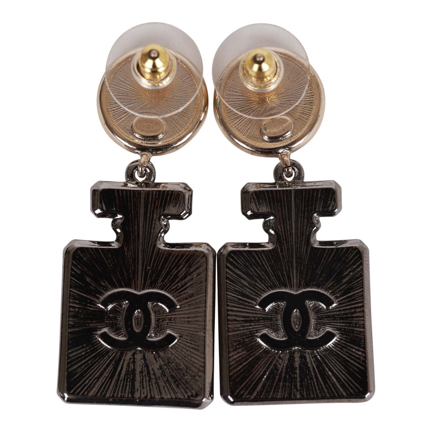 Chanel Crystal Embellished No. 5 Bottle Earrings
