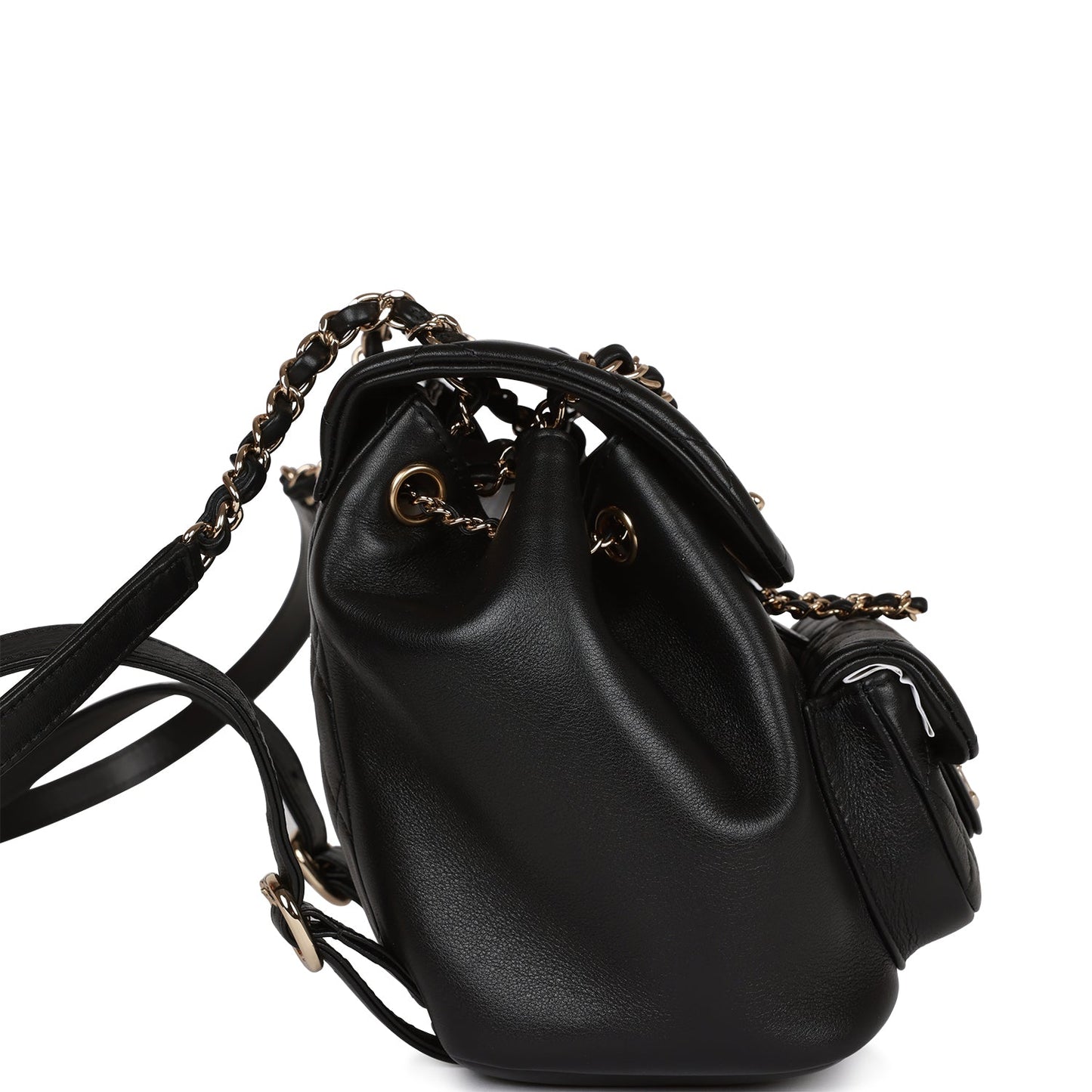 Chanel Small Duma Backpack Black Lambskin Light Gold Hardware