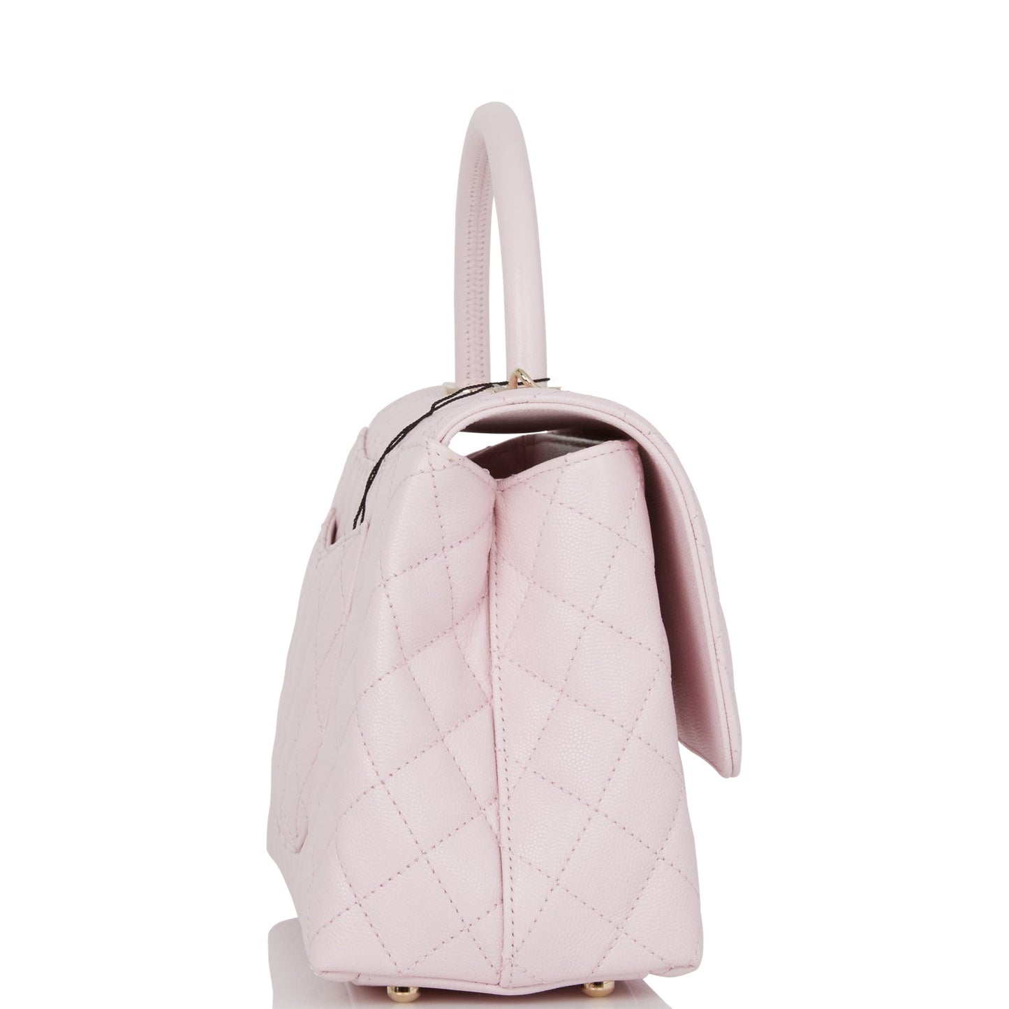 Chanel Medium Coco Handle Flap Bag Light Pink Caviar Light Gold Hardware