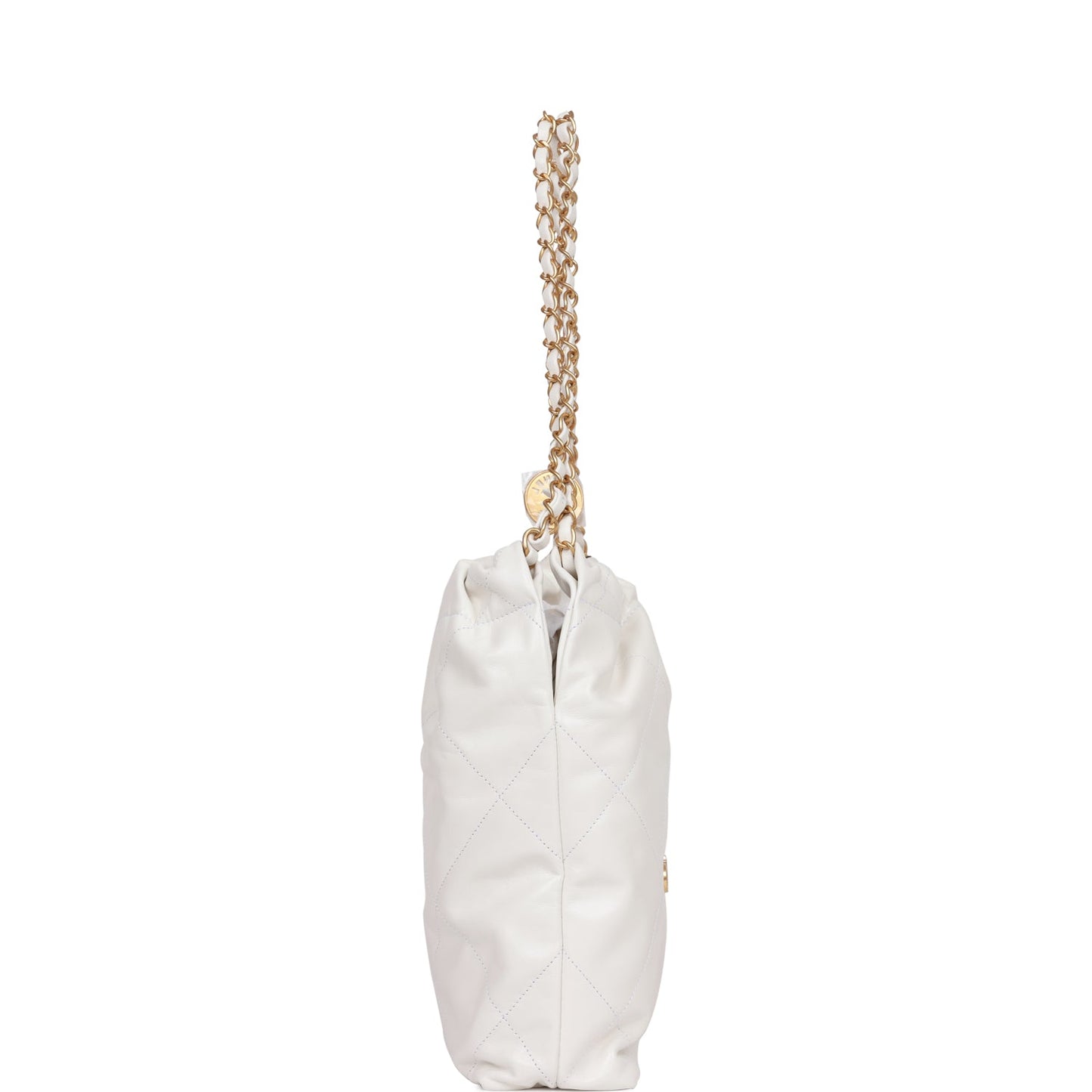 Chanel Small 22 Bag White Calfskin Gold Hardware