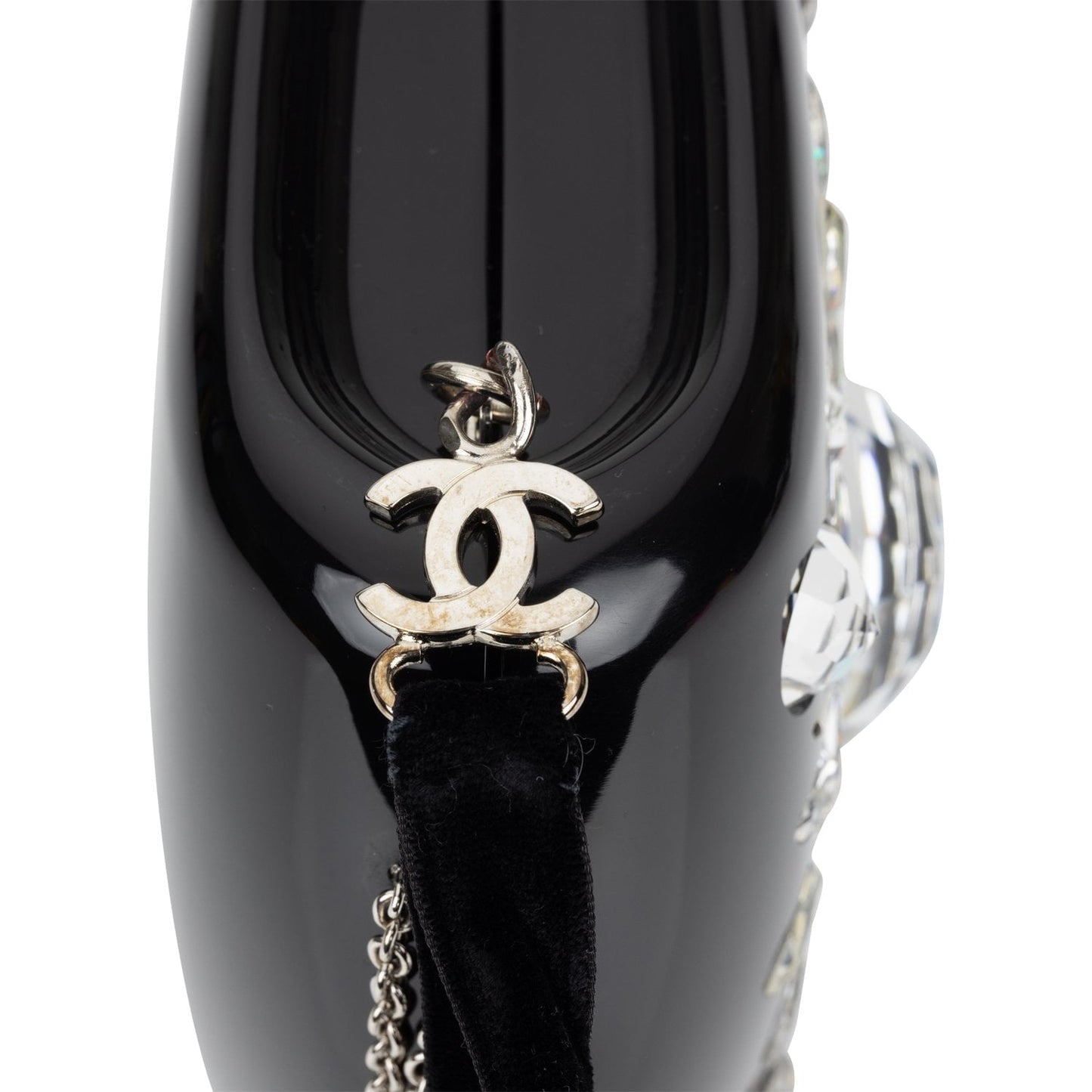 Chanel Minaudière Jewel Clutch Black Resin Silver Hardware