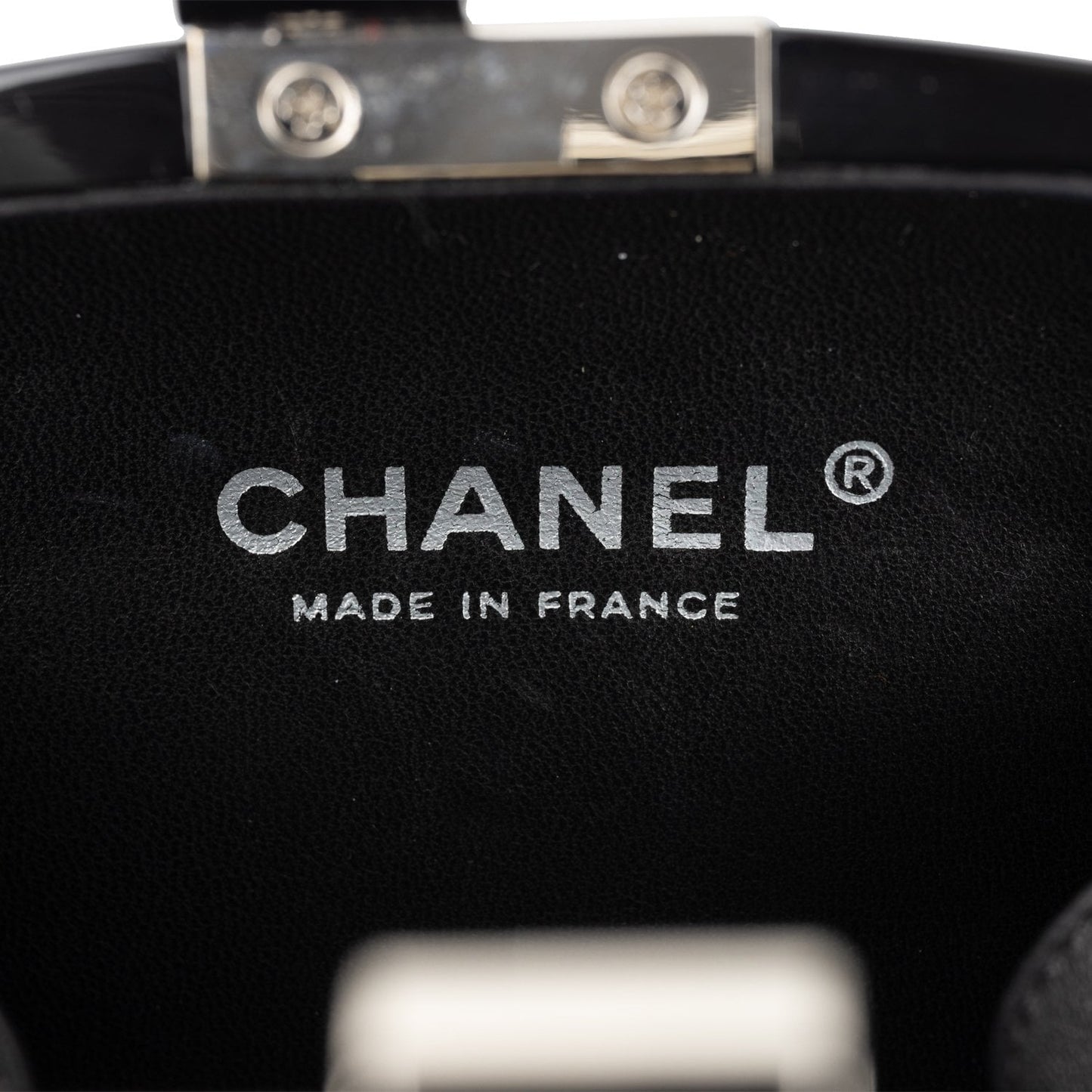 Chanel Minaudière Jewel Clutch Black Resin Silver Hardware