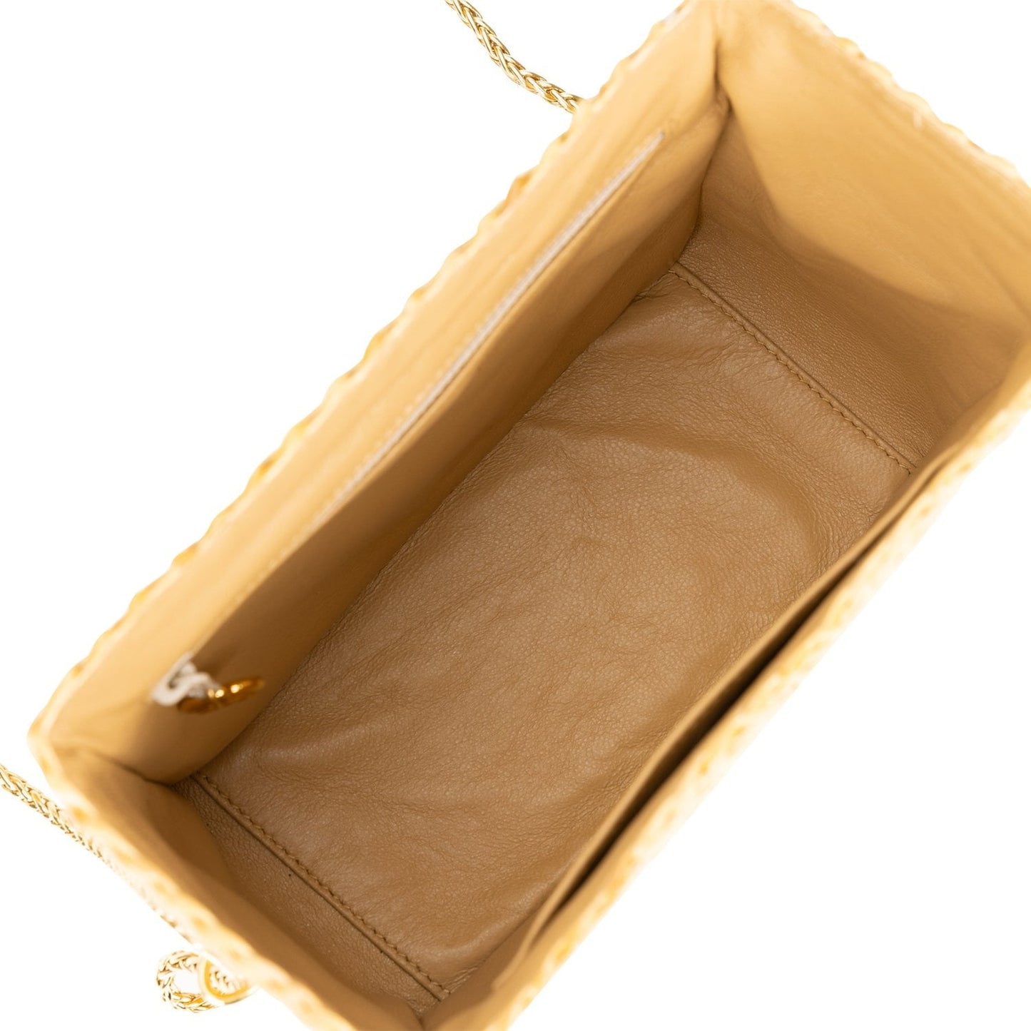 Chanel Vintage Small Picnic Basket Bag Natural Wicker Gold Hardware
