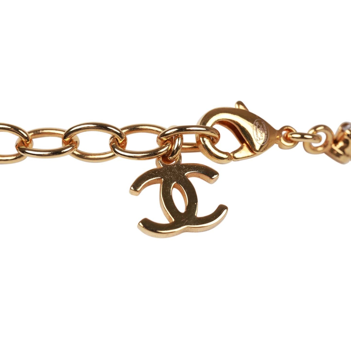 Chanel Faux Gold Crystal CC Choker Necklace