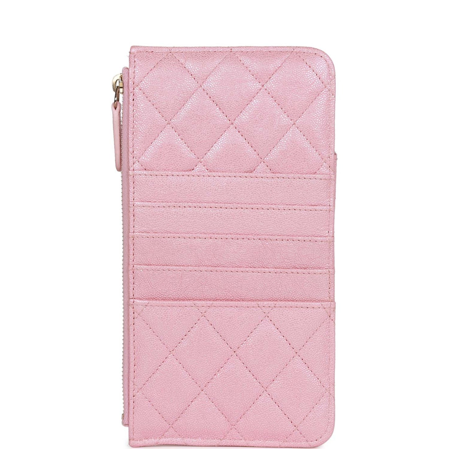 Chanel Classic Phone Case Pouch Wallet Iridescent Pink Caviar Light Gold Hardware