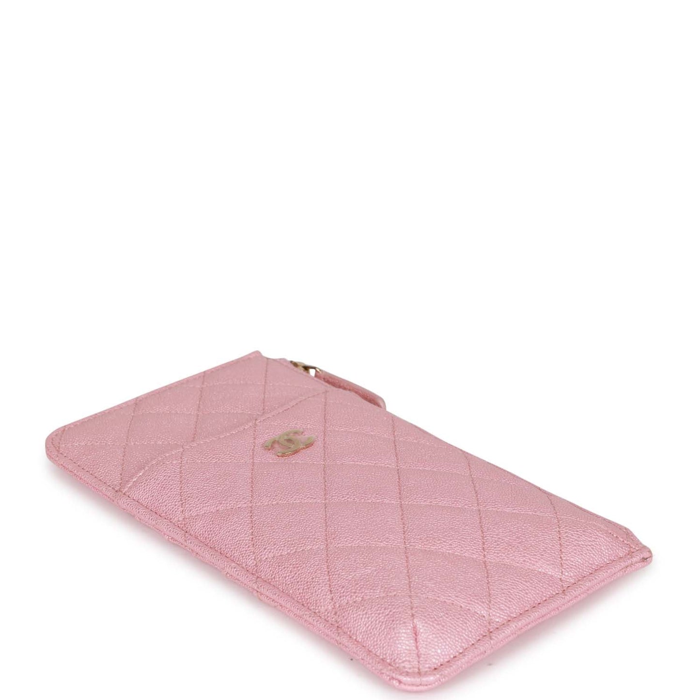 Chanel Classic Phone Case Pouch Wallet Iridescent Pink Caviar Light Gold Hardware