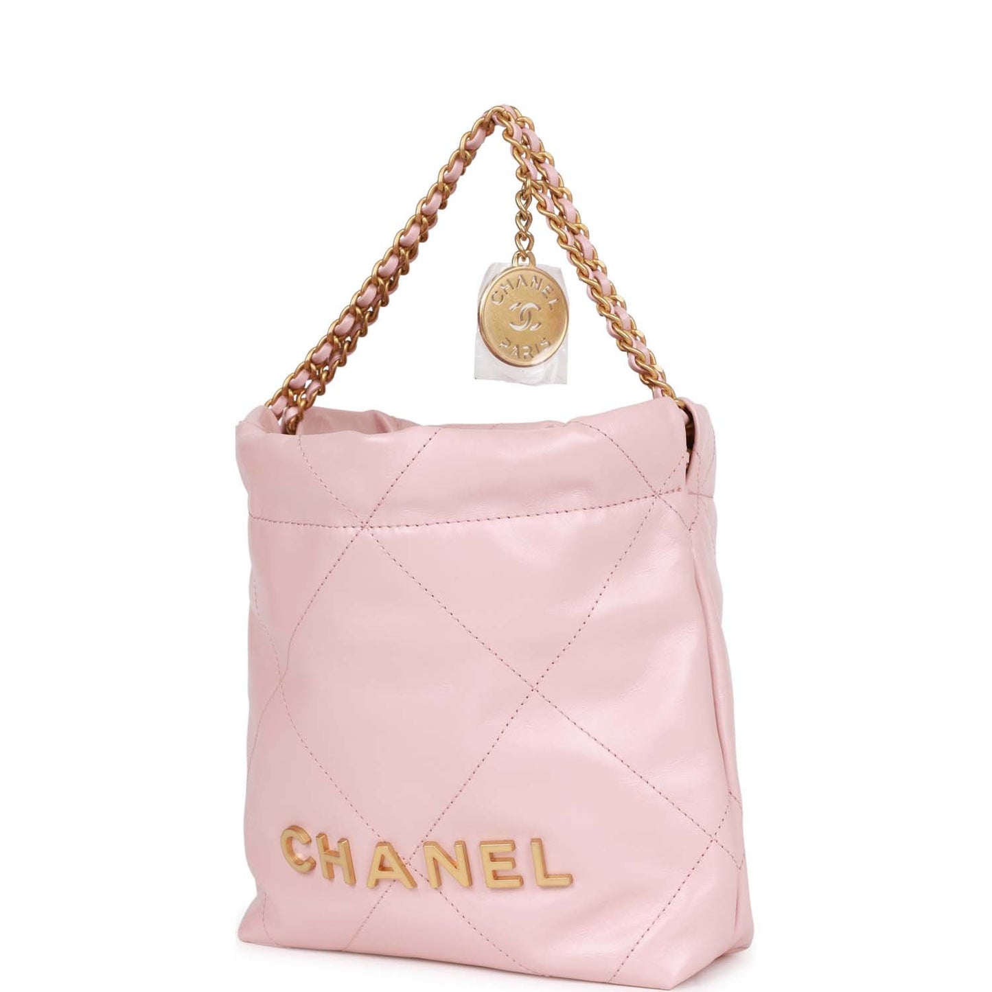 Chanel Mini 22 Bag Pink Calfskin Gold Hardware