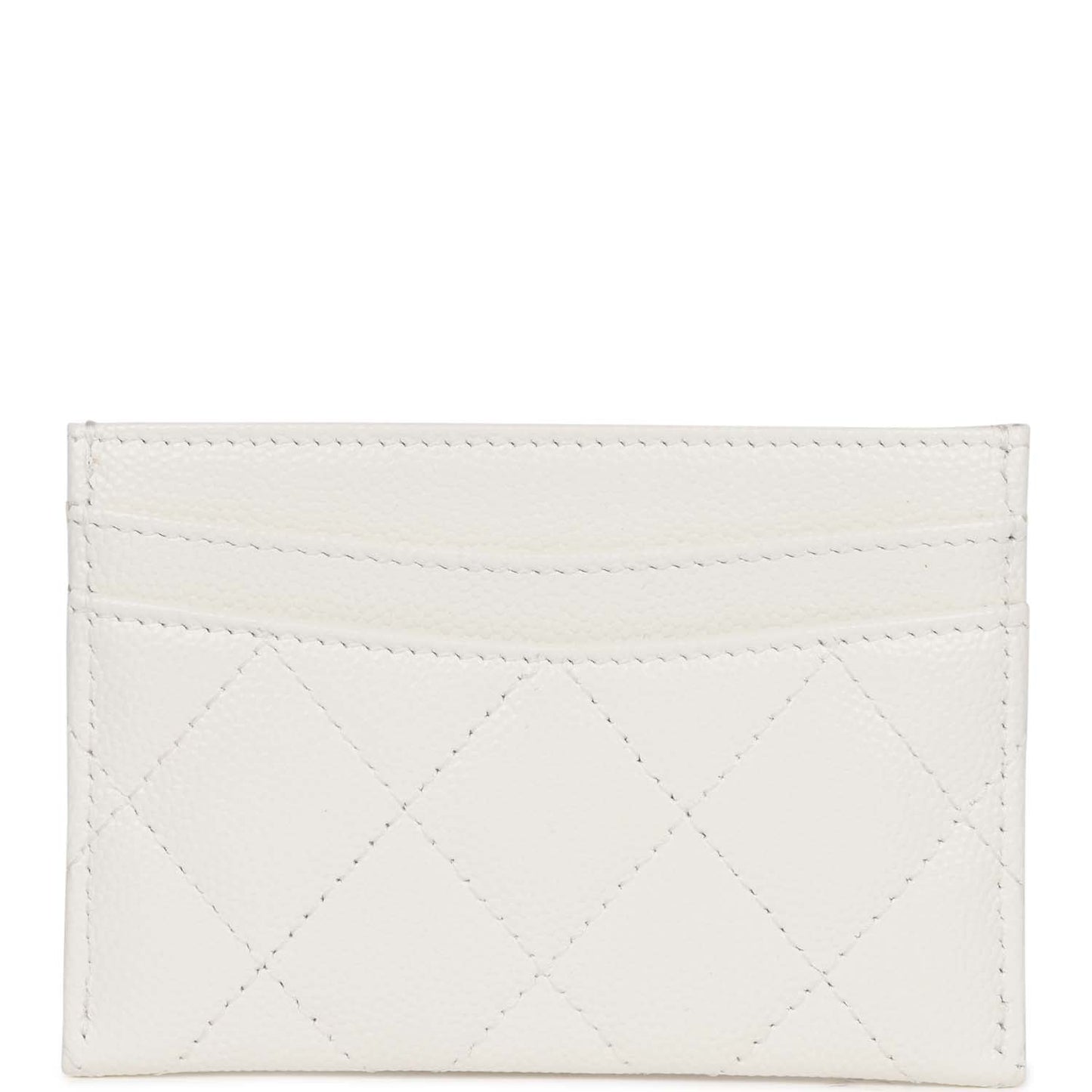 Chanel Card Holder Wallet White Caviar Light Gold Hardware