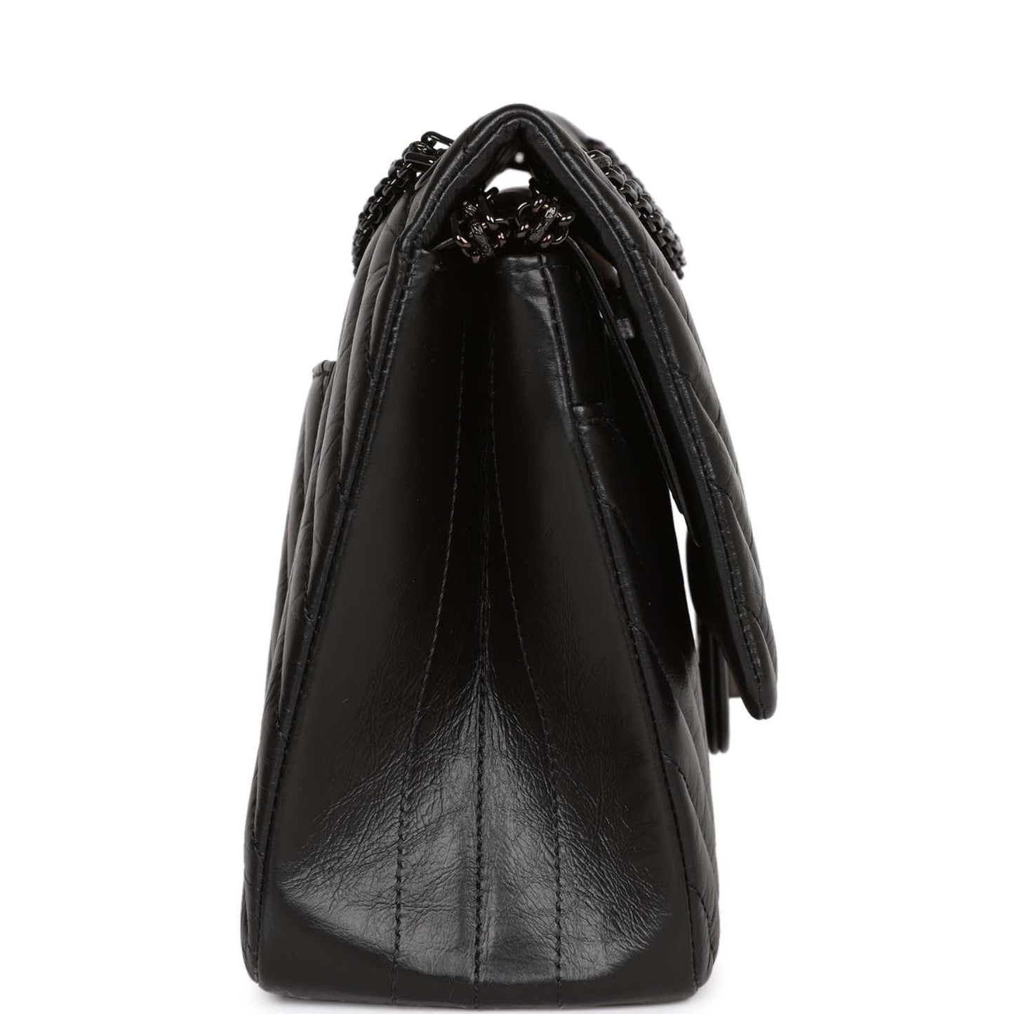 Chanel 226 Reissue 2.55 SO Black Chevron Calfskin Black Hardware
