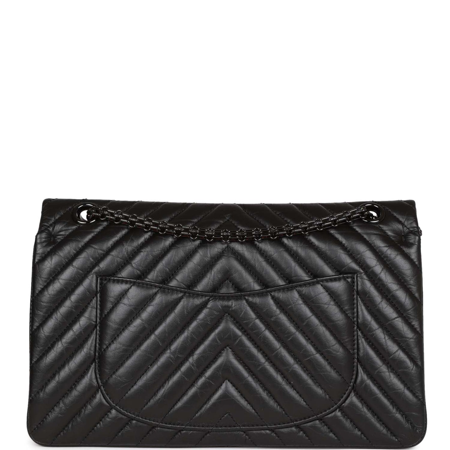 Chanel 226 Reissue 2.55 SO Black Chevron Calfskin Black Hardware