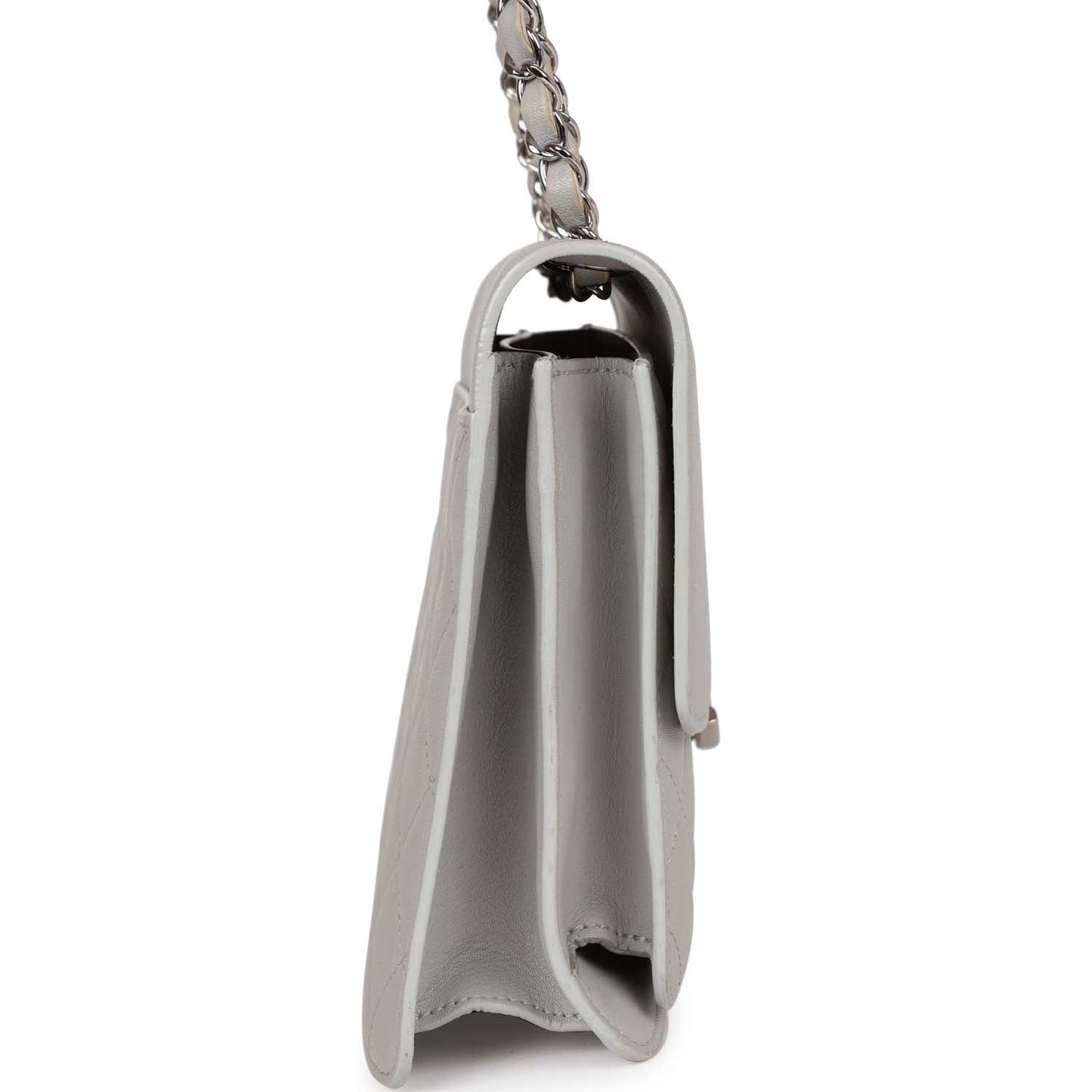 Chanel Companion Flap Bag Grey Goatskin Silver Hardware