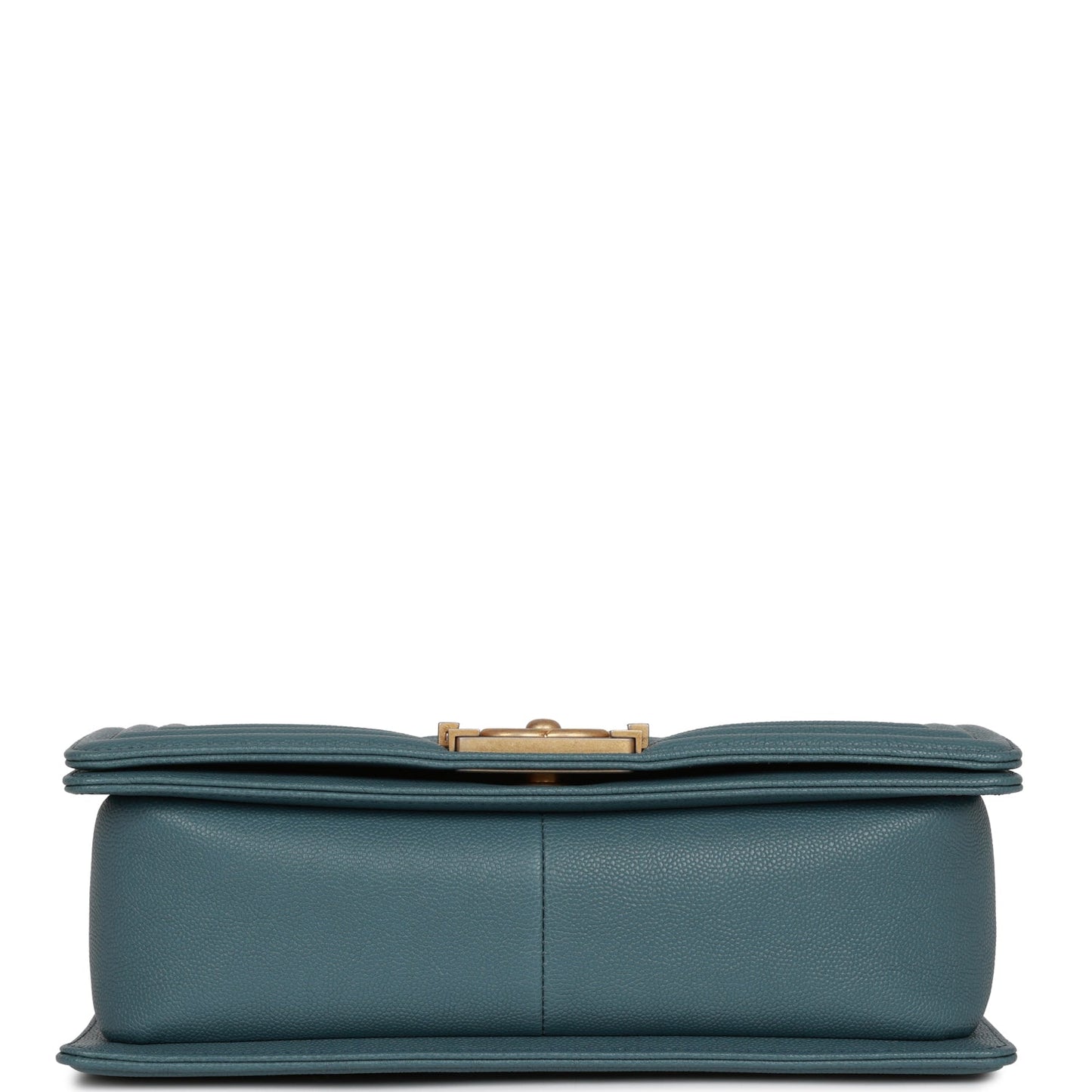 Chanel Medium Boy Bag Blue Caviar Antique Gold Hardware