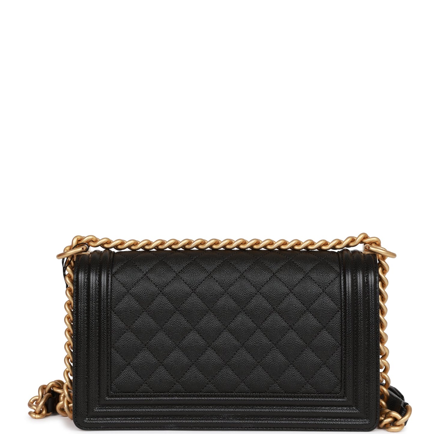 Chanel Medium Boy Bag Black Caviar Antique Gold Hardware