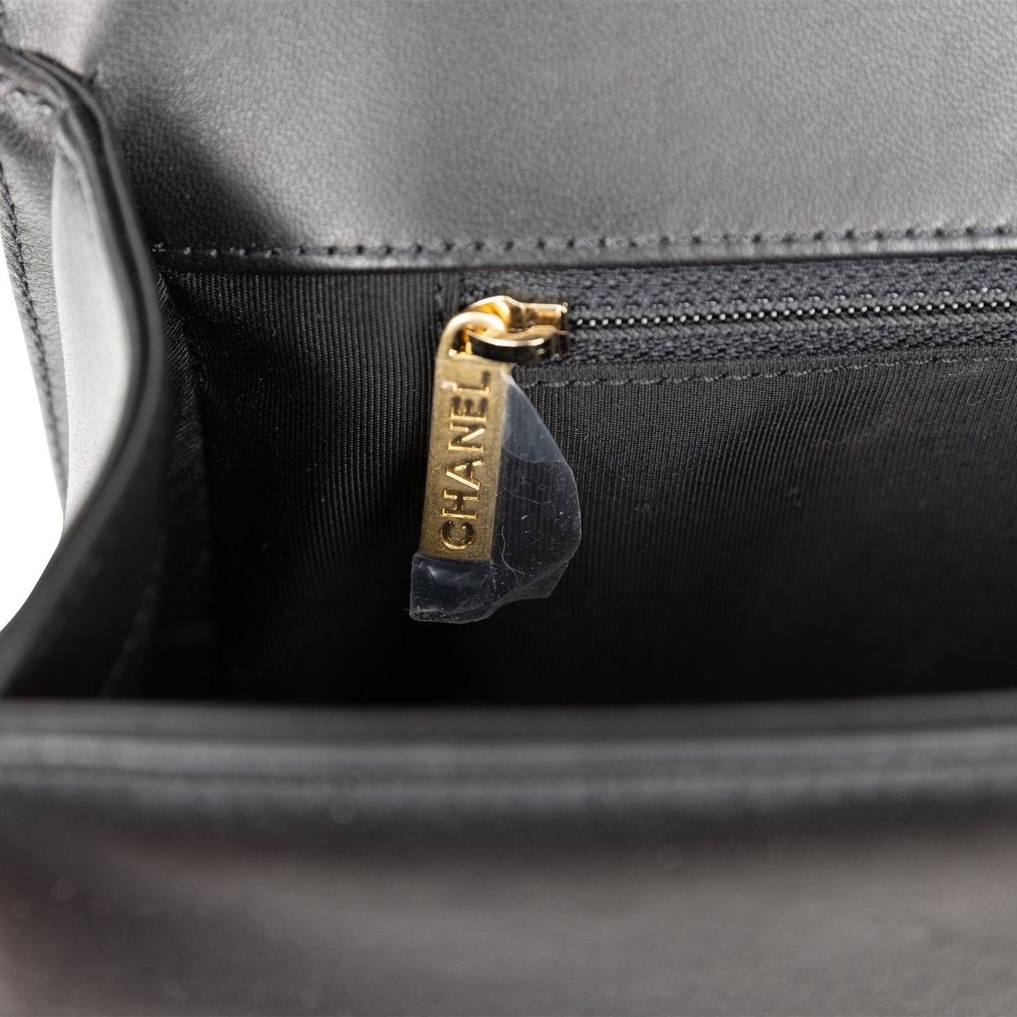 Chanel New Medium Boy Bag Black Lambskin Antique Gold Hardware