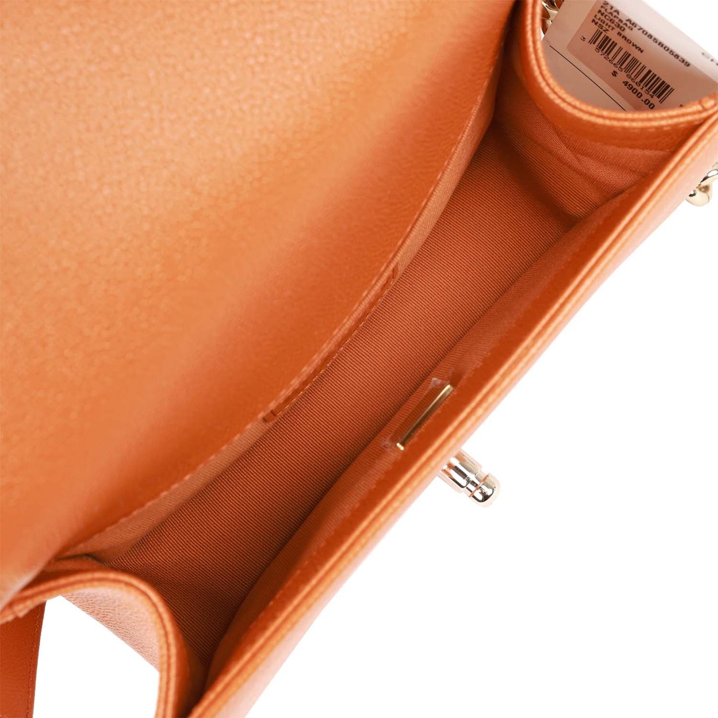 Chanel Small Boy Bag Caramel Caviar Light Gold Hardware