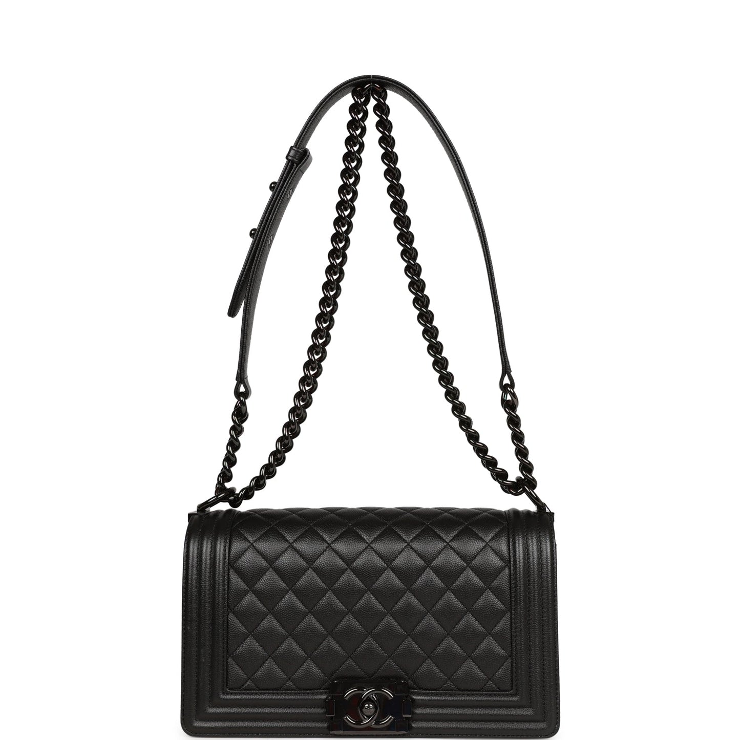 Chanel Medium Boy Bag SO Black Caviar Black Hardware