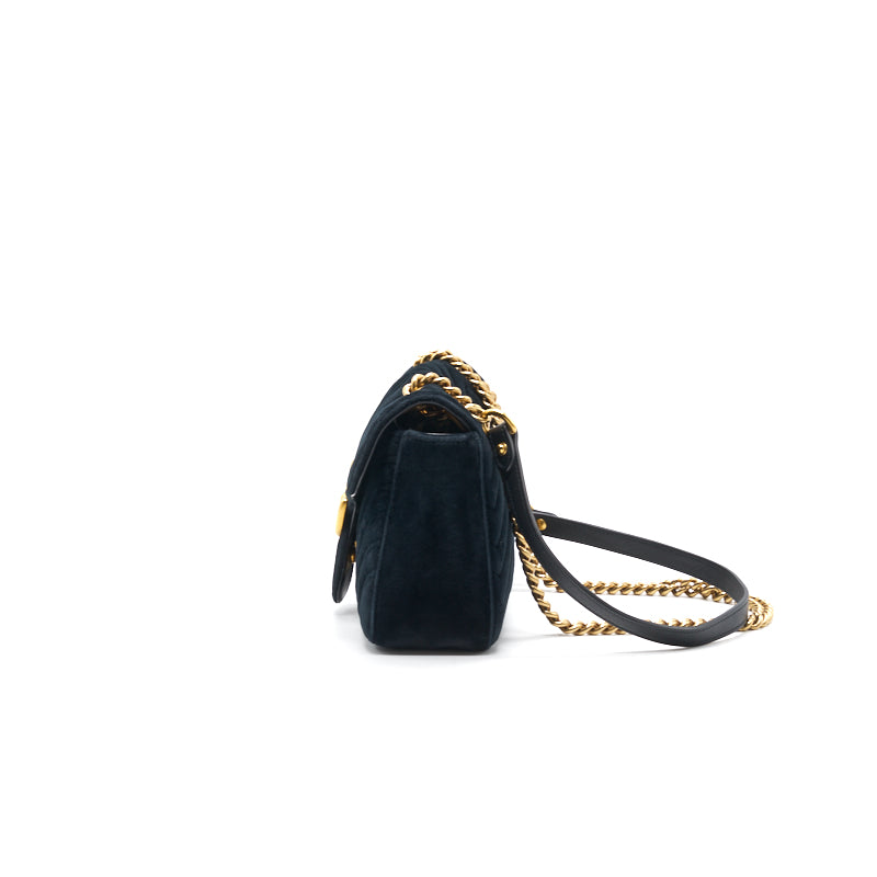 GUCCI SMALL VELVET MARMONT BLACK 26CM