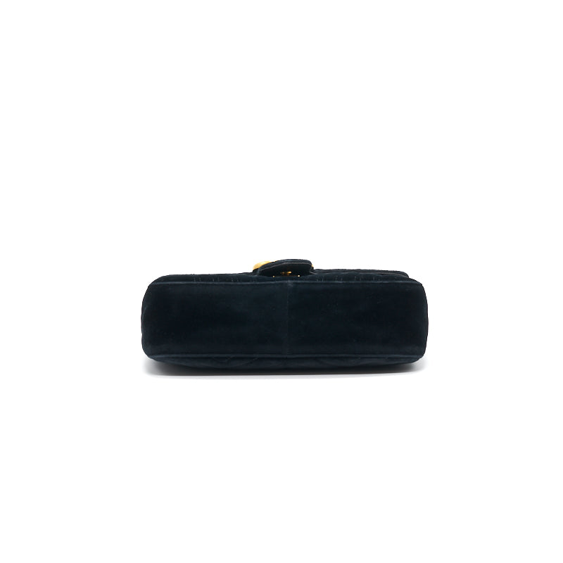 GUCCI SMALL VELVET MARMONT BLACK 26CM