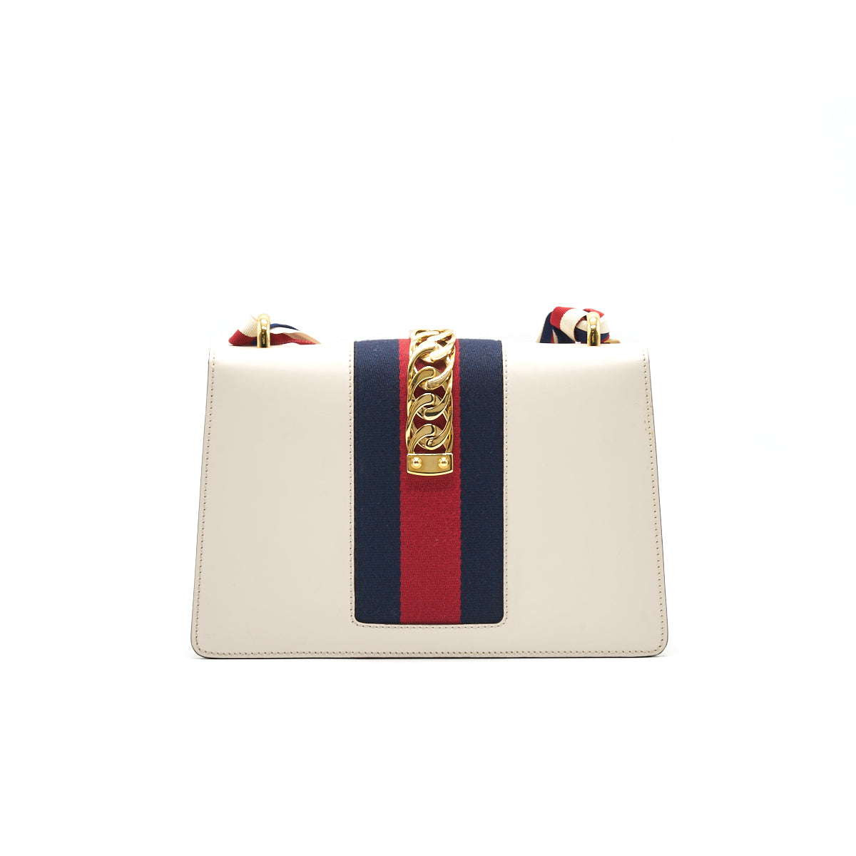 Gucci Sylvie Small Shoulder Bag White (Leather Strap Missing)