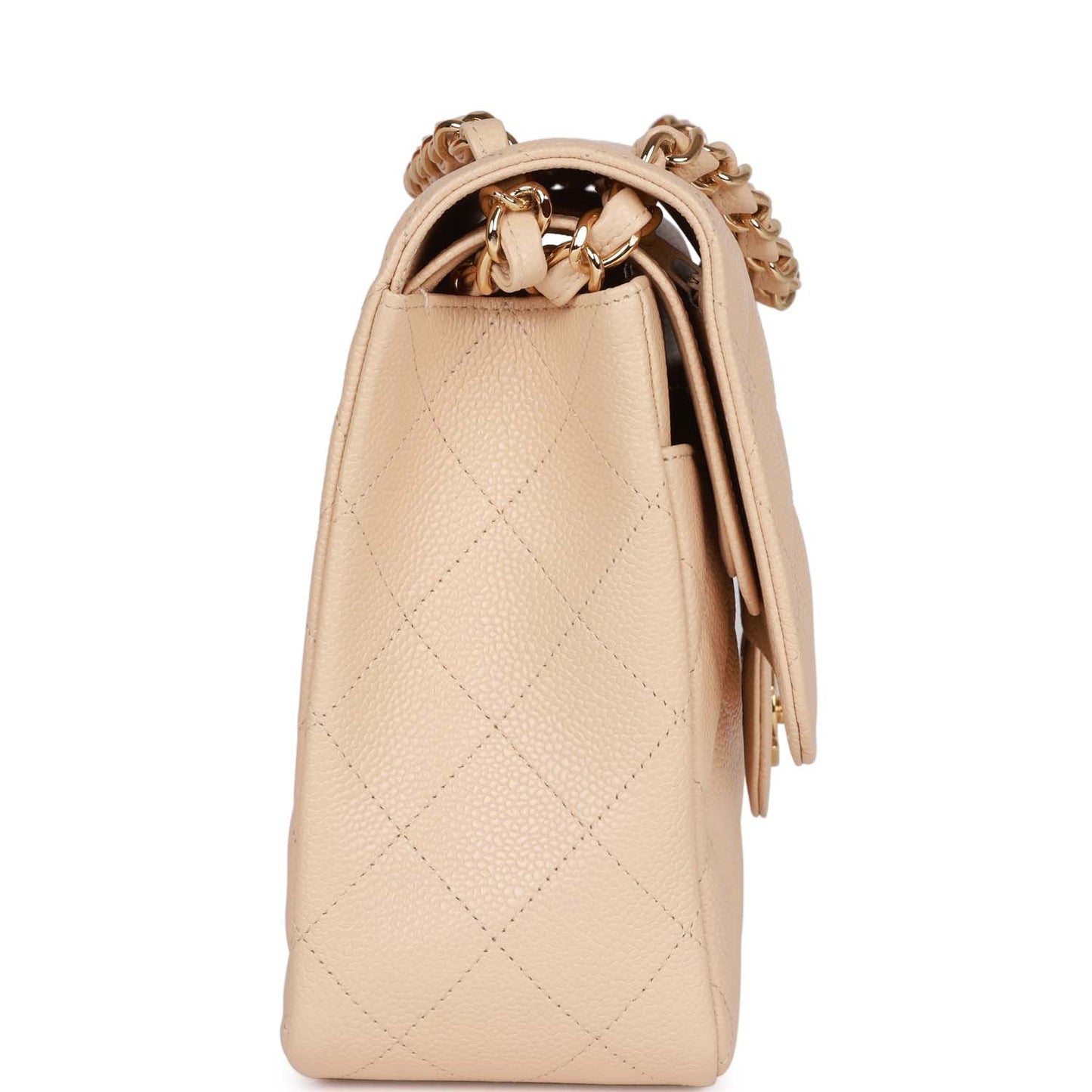 Chanel Jumbo Classic Double Flap Bag Beige Clair Caviar Gold Hardware