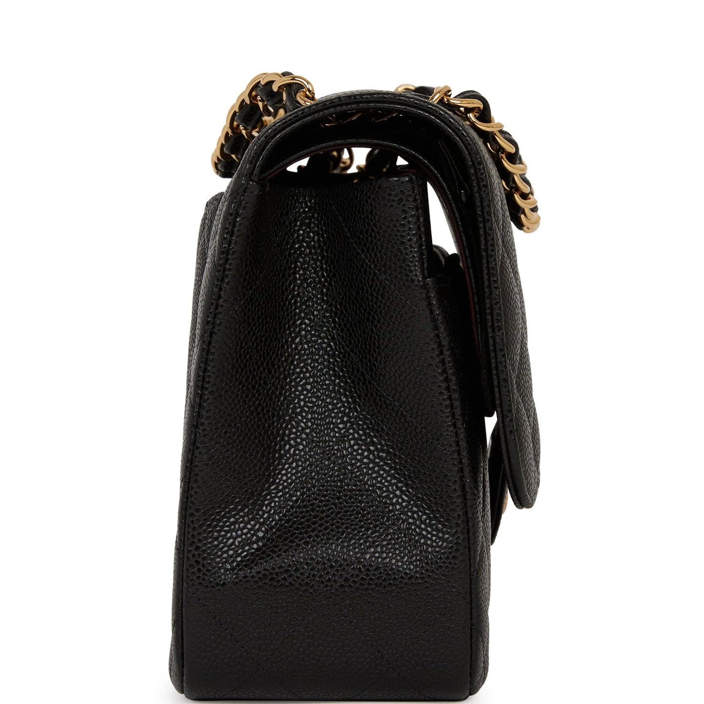 Chanel Jumbo Classic Double Flap Bag Black Caviar Gold Hardware
