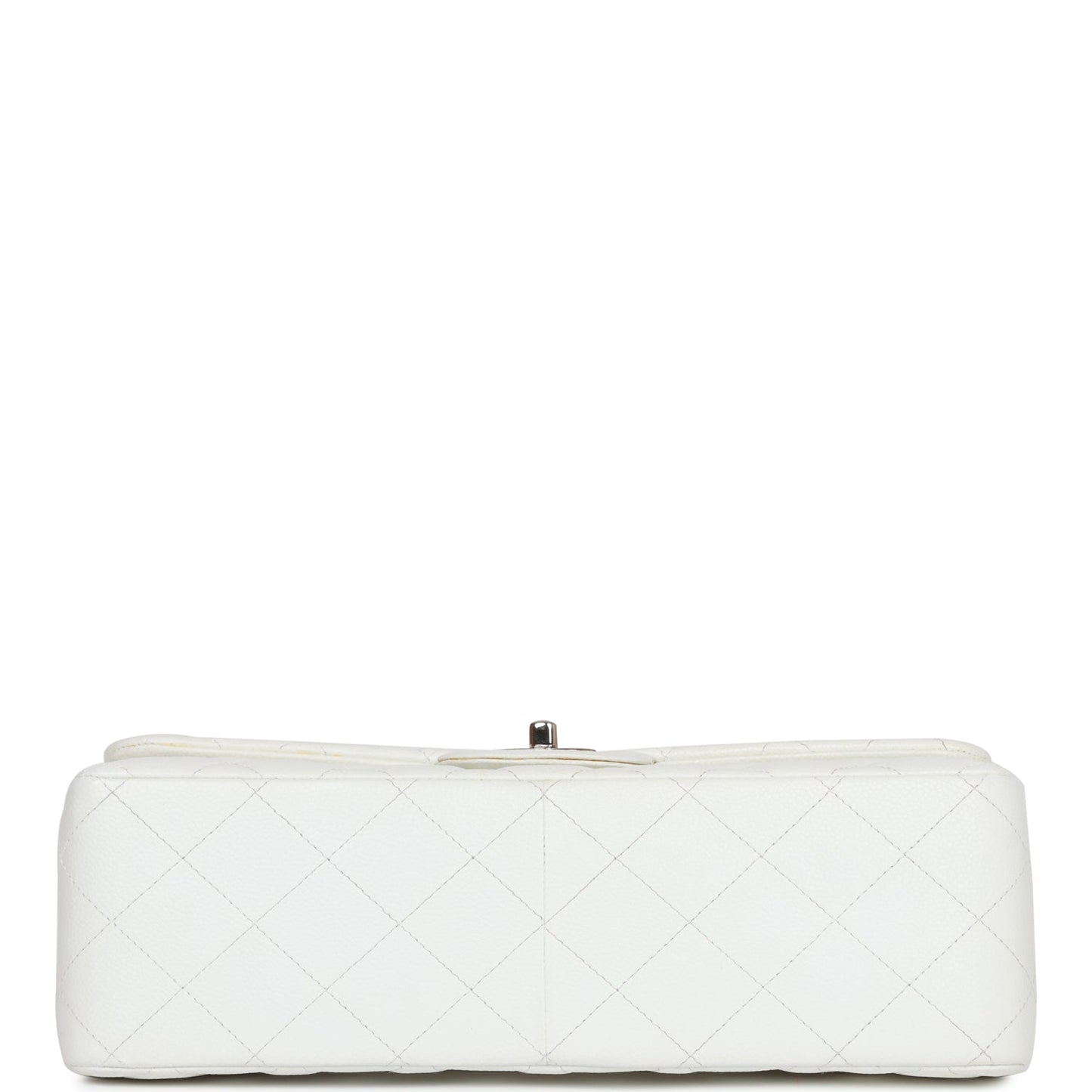 Chanel Jumbo Classic Double Flap Bag White Caviar Silver Hardware