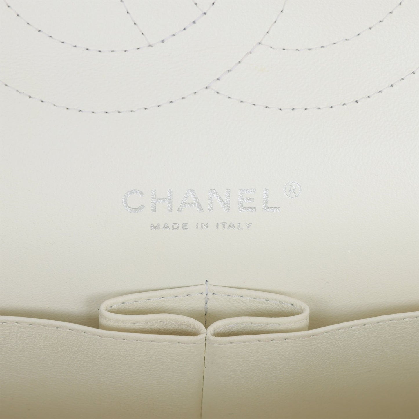 Chanel Jumbo Classic Double Flap Bag White Caviar Silver Hardware