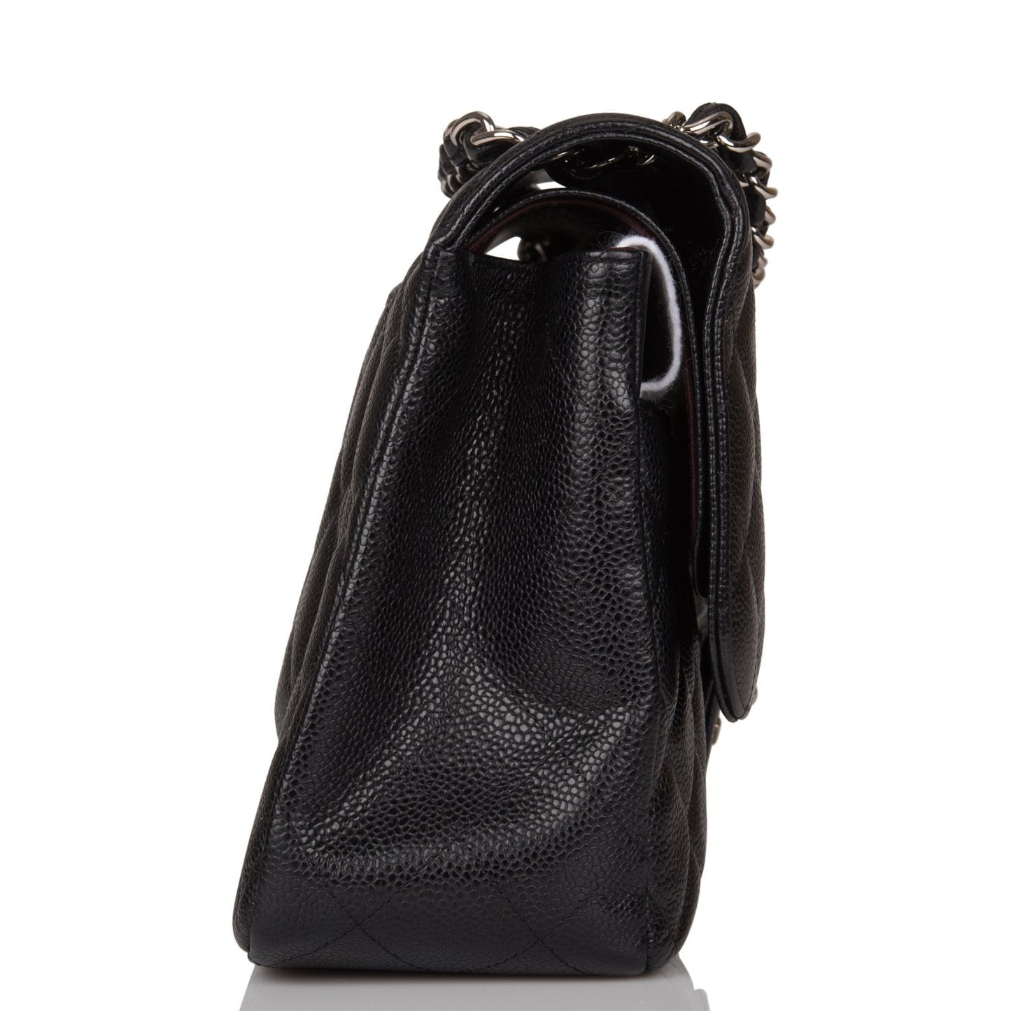 Chanel Jumbo Classic Double Flap Bag Black Caviar Silver Hardware