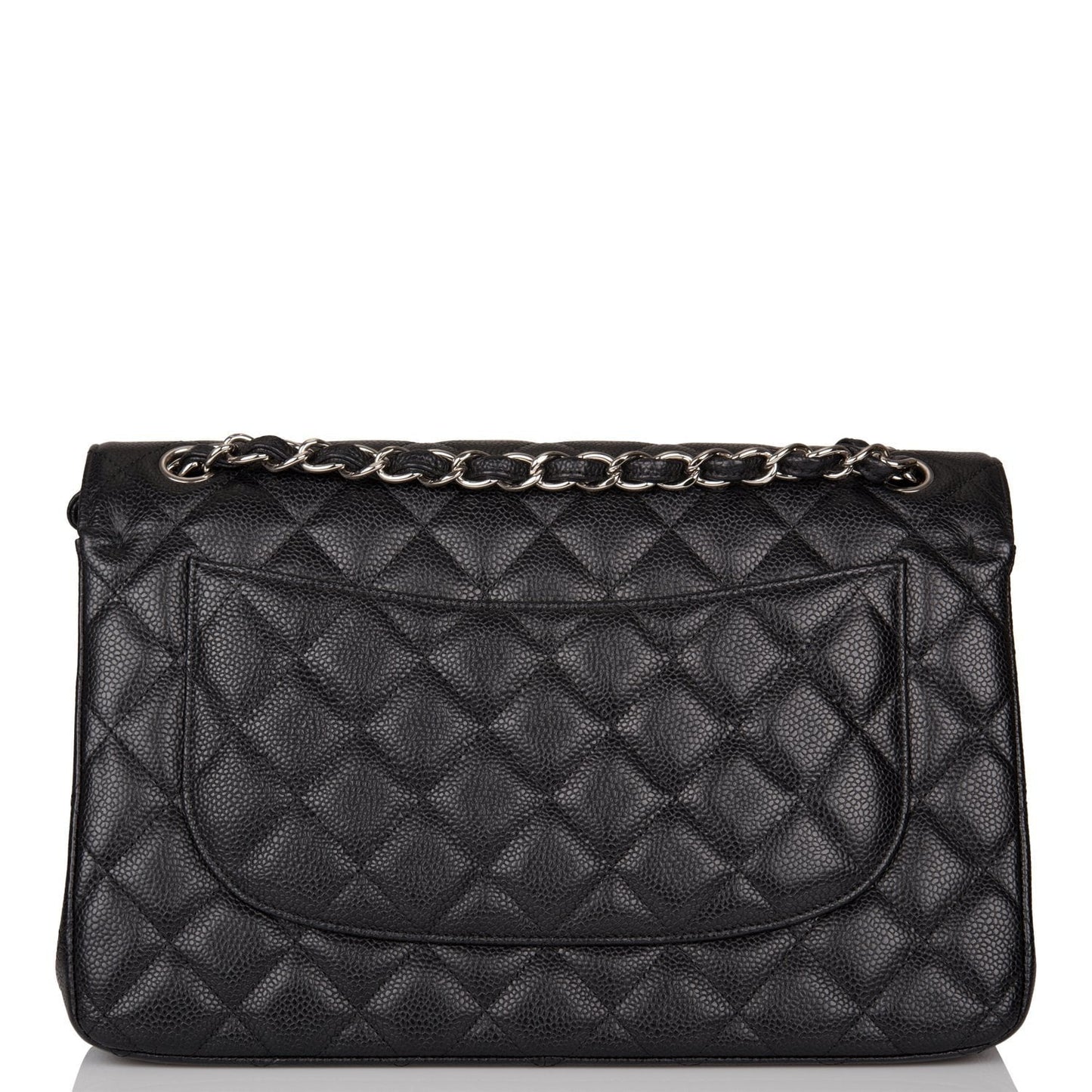 Chanel Jumbo Classic Double Flap Bag Black Caviar Silver Hardware