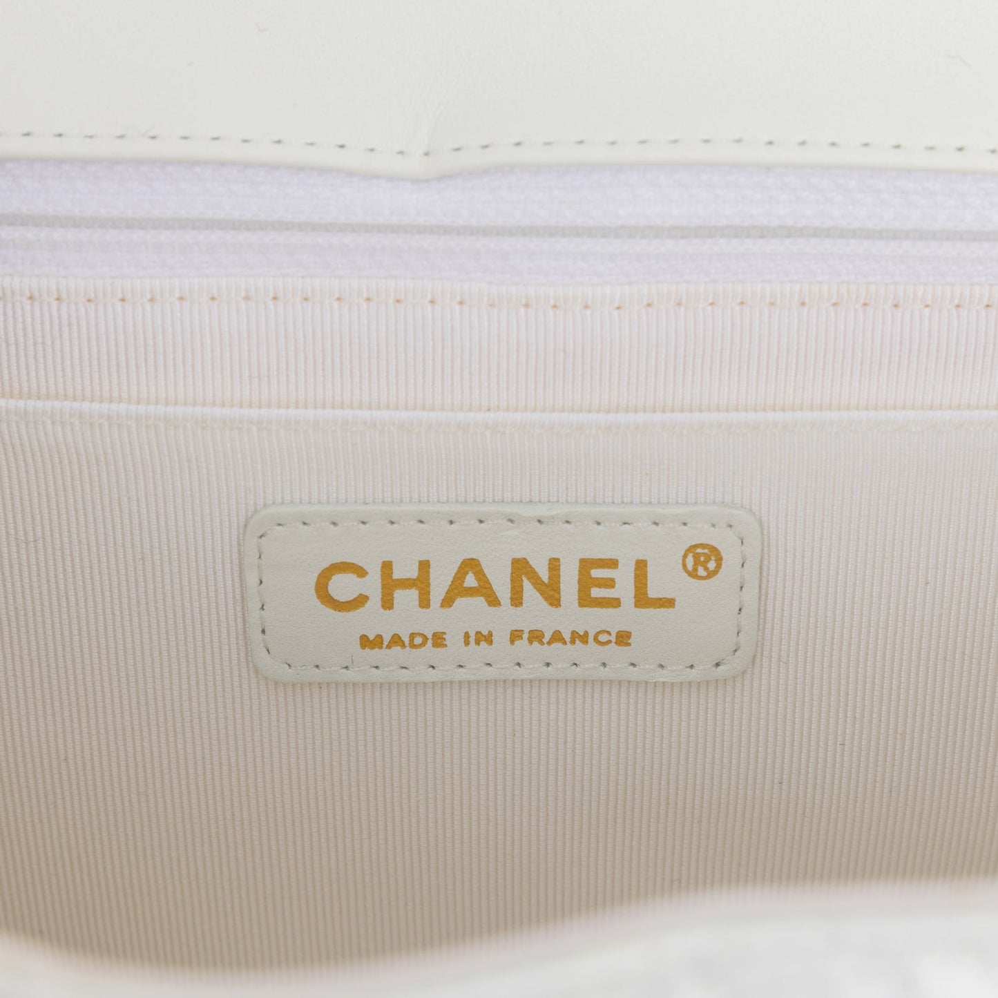 Chanel Jumbo Classic Single Flap Bag White Glitter Patent Leather Gold Hardware