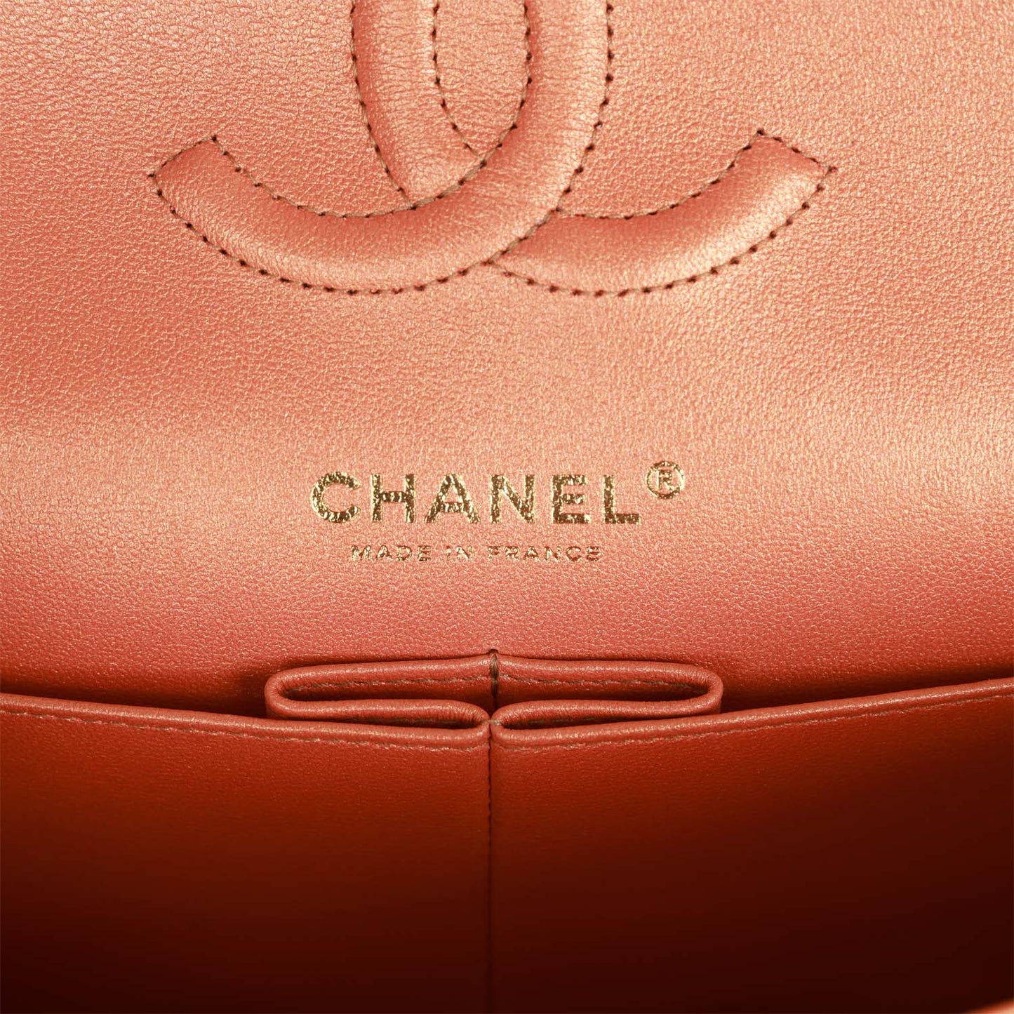 Chanel Medium Classic Double Flap Bag Metallic Iridescent Gold Calfskin Antique Gold Hardware