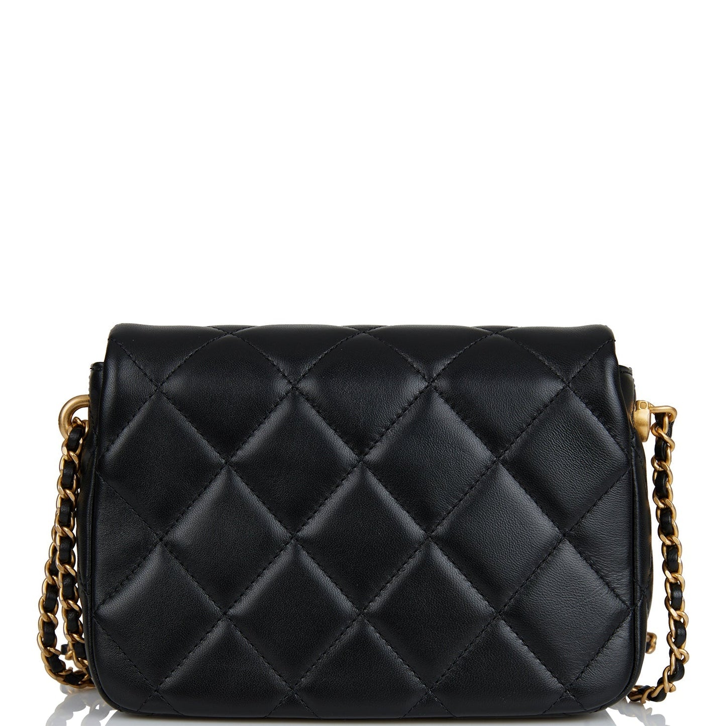 Chanel Mini My Perfect Flap Bag Black Lambskin Antique Gold Hardware