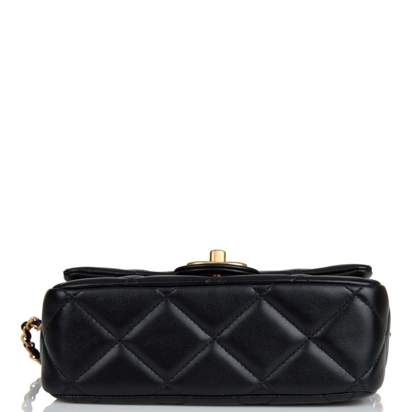 Chanel Mini My Perfect Flap Bag Black Lambskin Antique Gold Hardware