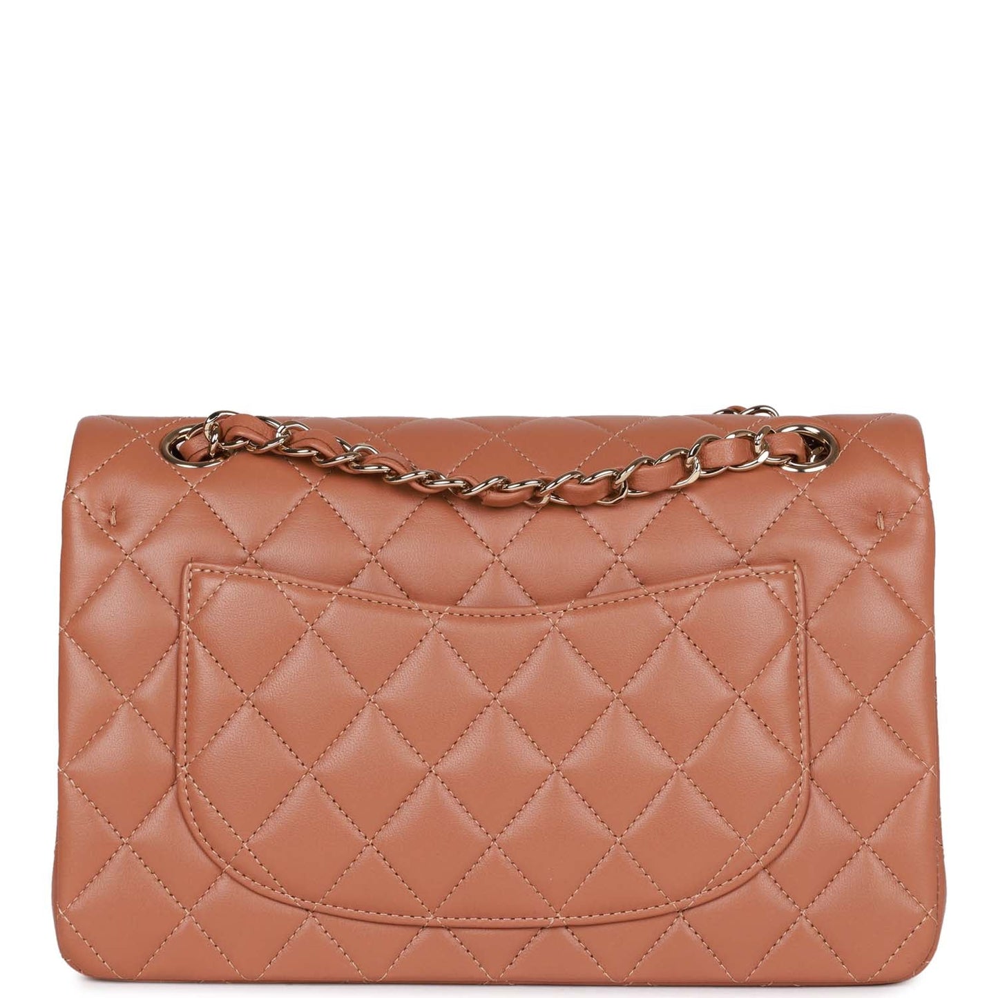 Chanel Small Classic Double Flap Bag Caramel Brown Lambskin Light Gold Hardware