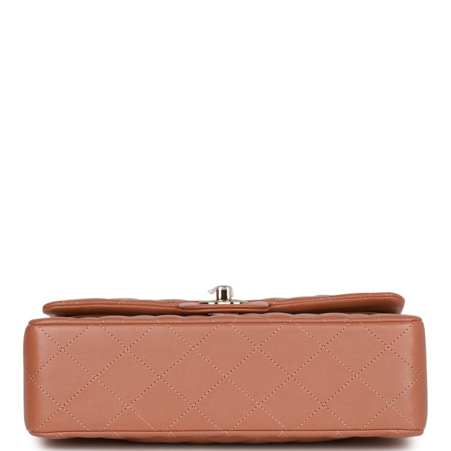Chanel Small Classic Double Flap Bag Caramel Brown Lambskin Light Gold Hardware