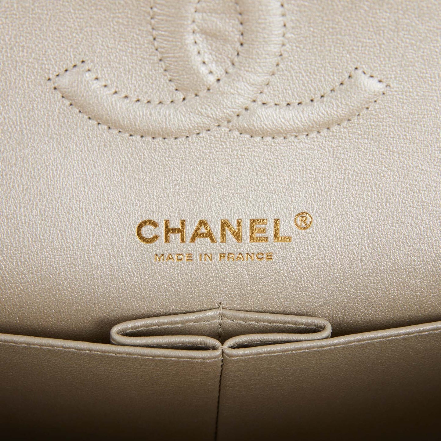 Chanel Medium Classic Double Flap Bag Gold Iridescent Lambskin Antique Gold Hardware
