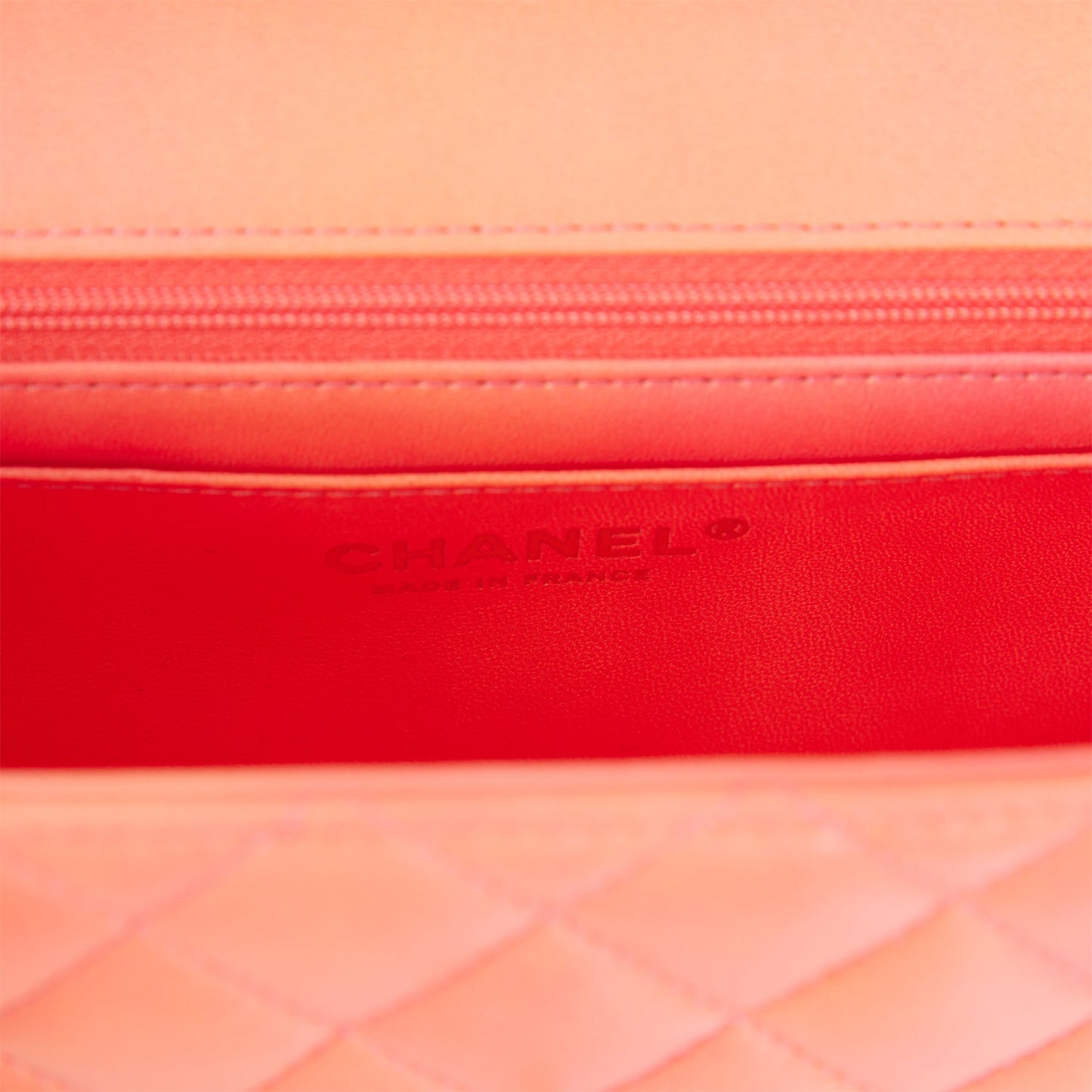 Chanel Mini Rectangular Flap Bag with Top Handle Orange Ombre Lambskin Antique Gold Hardware