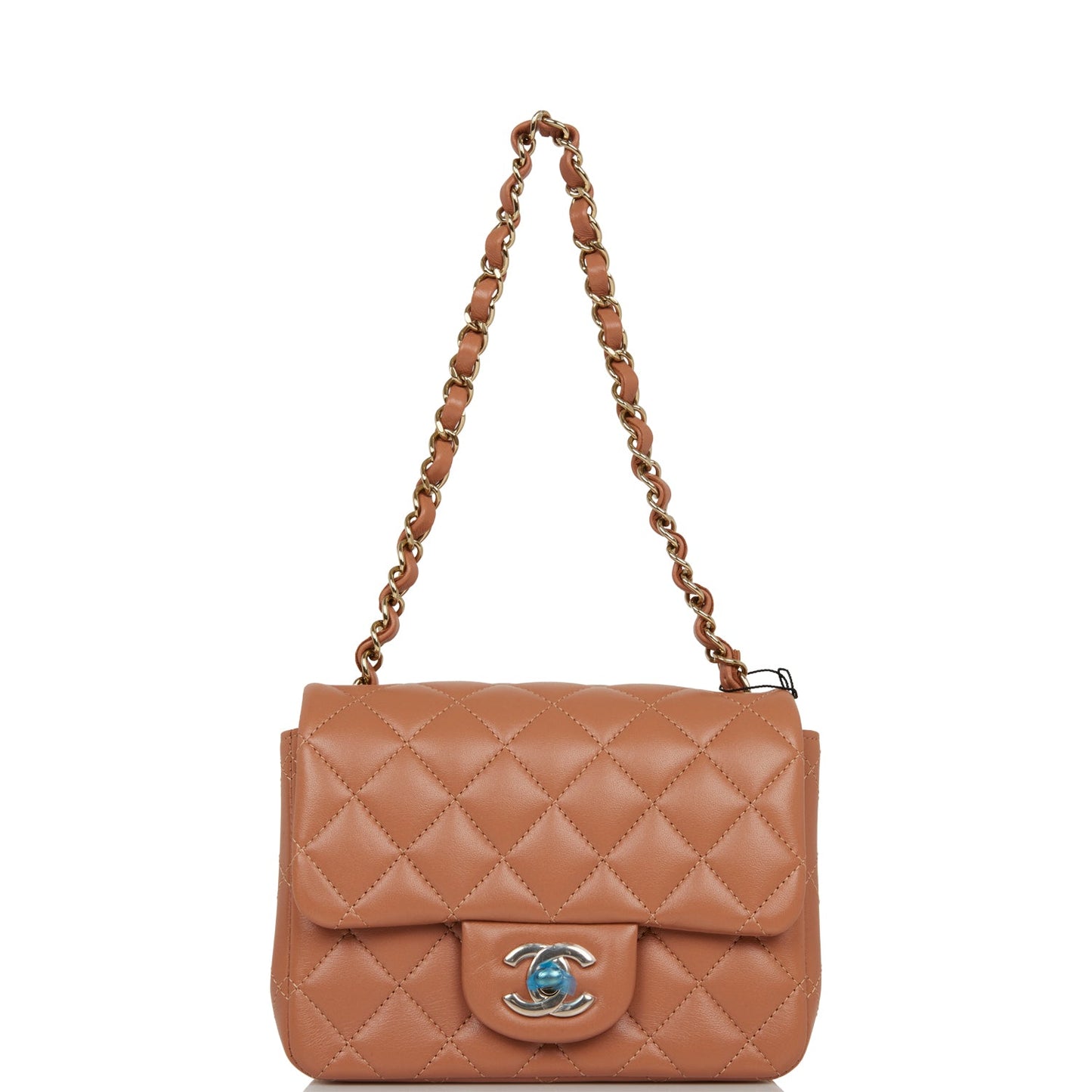 Chanel Mini Square Flap Bag Caramel Lambskin Light Gold Hardware