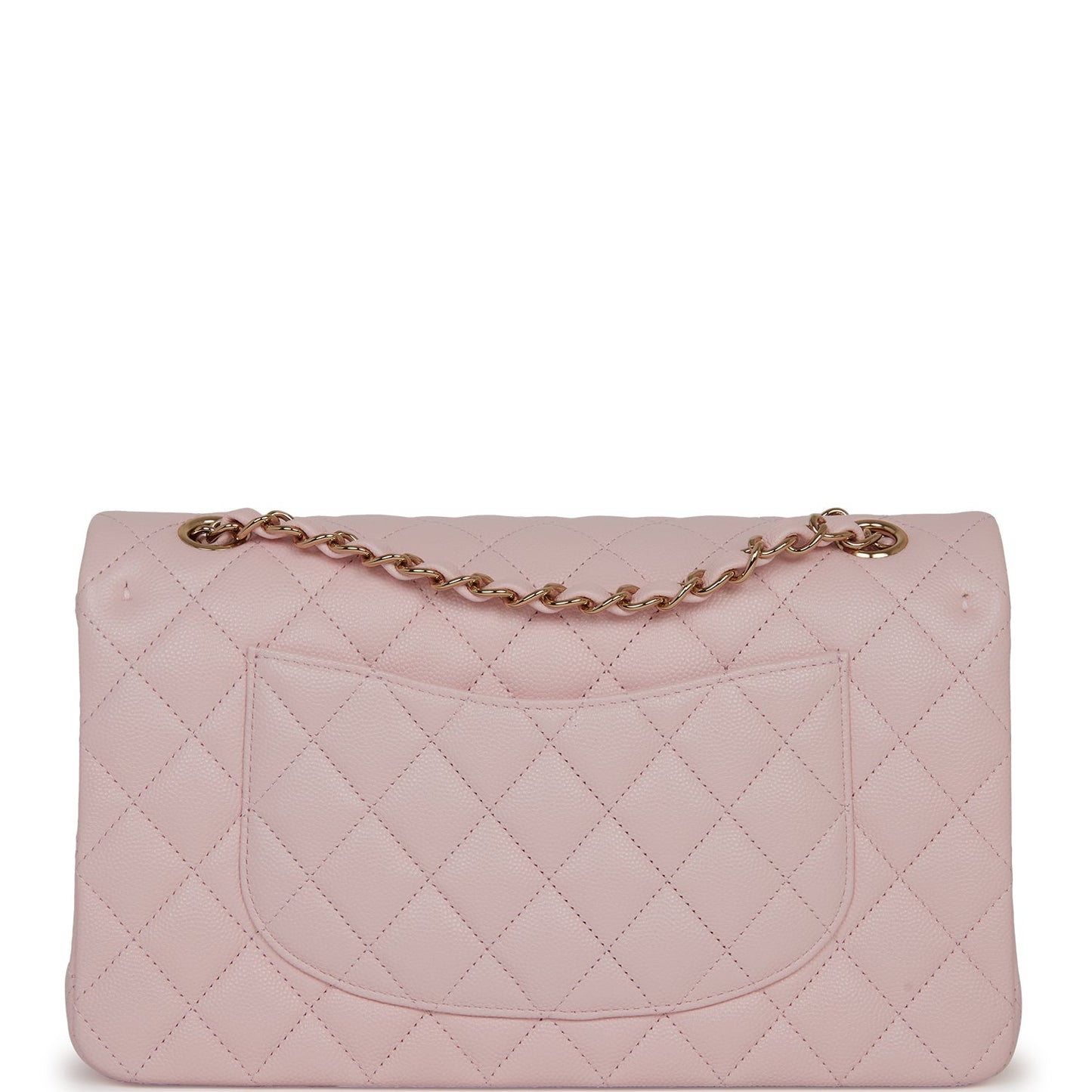 Chanel Medium Classic Double Flap Bag Light Pink Caviar Light Gold Hardware