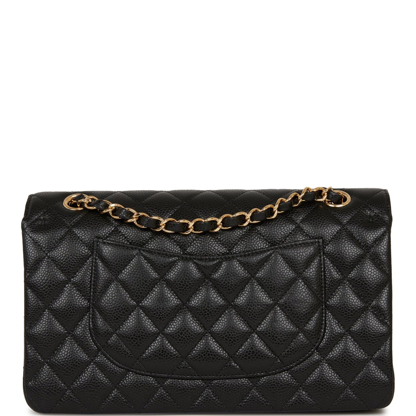 Chanel Medium Classic Double Flap Bag Black Quilted Caviar Gold Hardware